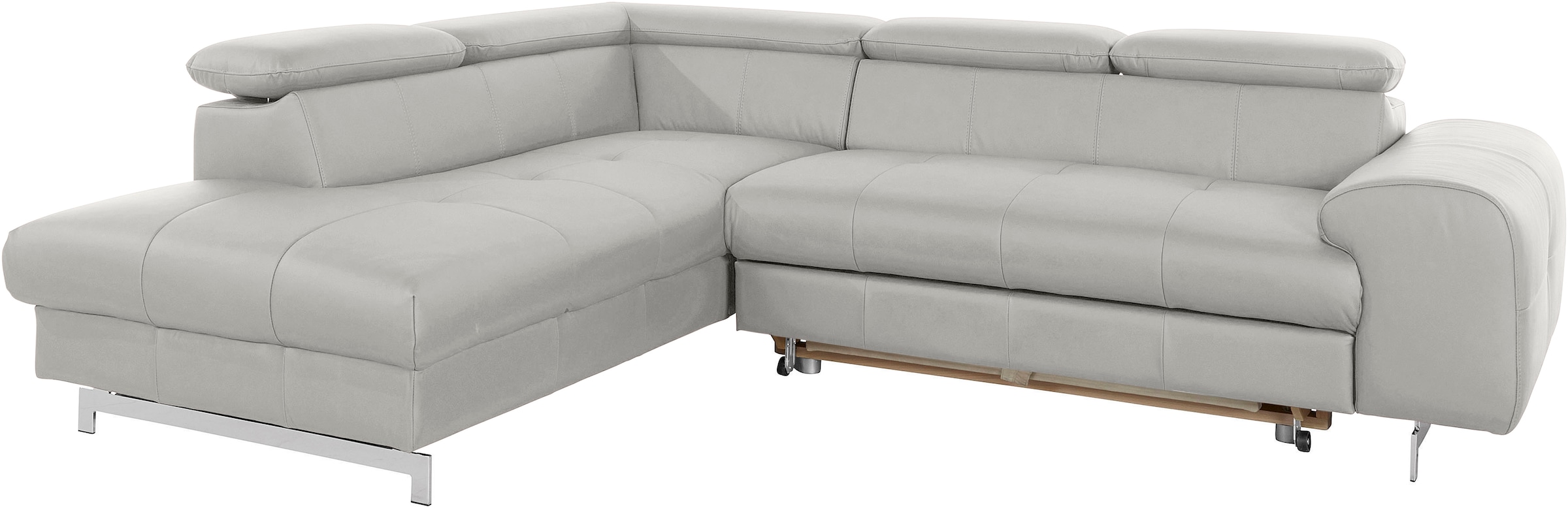 COTTA Ecksofa »Chef L-Form«, mit Kopfteilverstellung, edle Metallkufen, wahlweise mit Bettfunktion