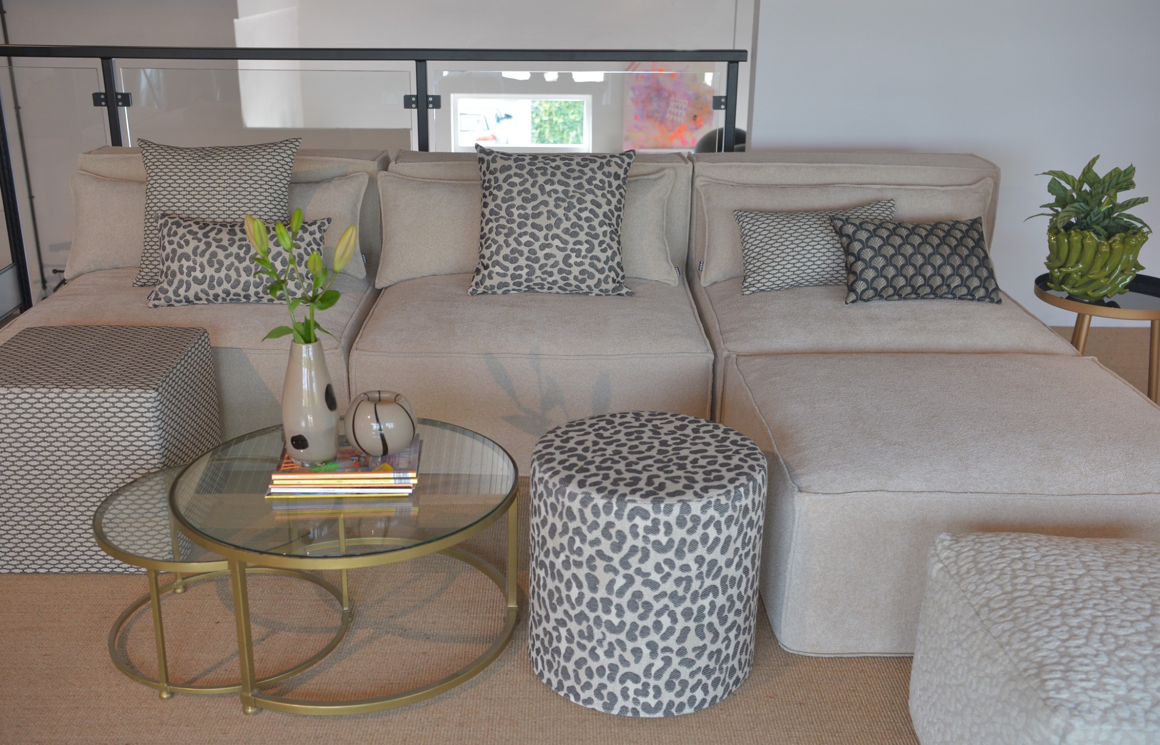 Thumbnail - H.O.C.K. Dekokissen "Erny" Sofakissen inkl. Füllung, 50x50cm, Dekokissen, Gingko-Muster