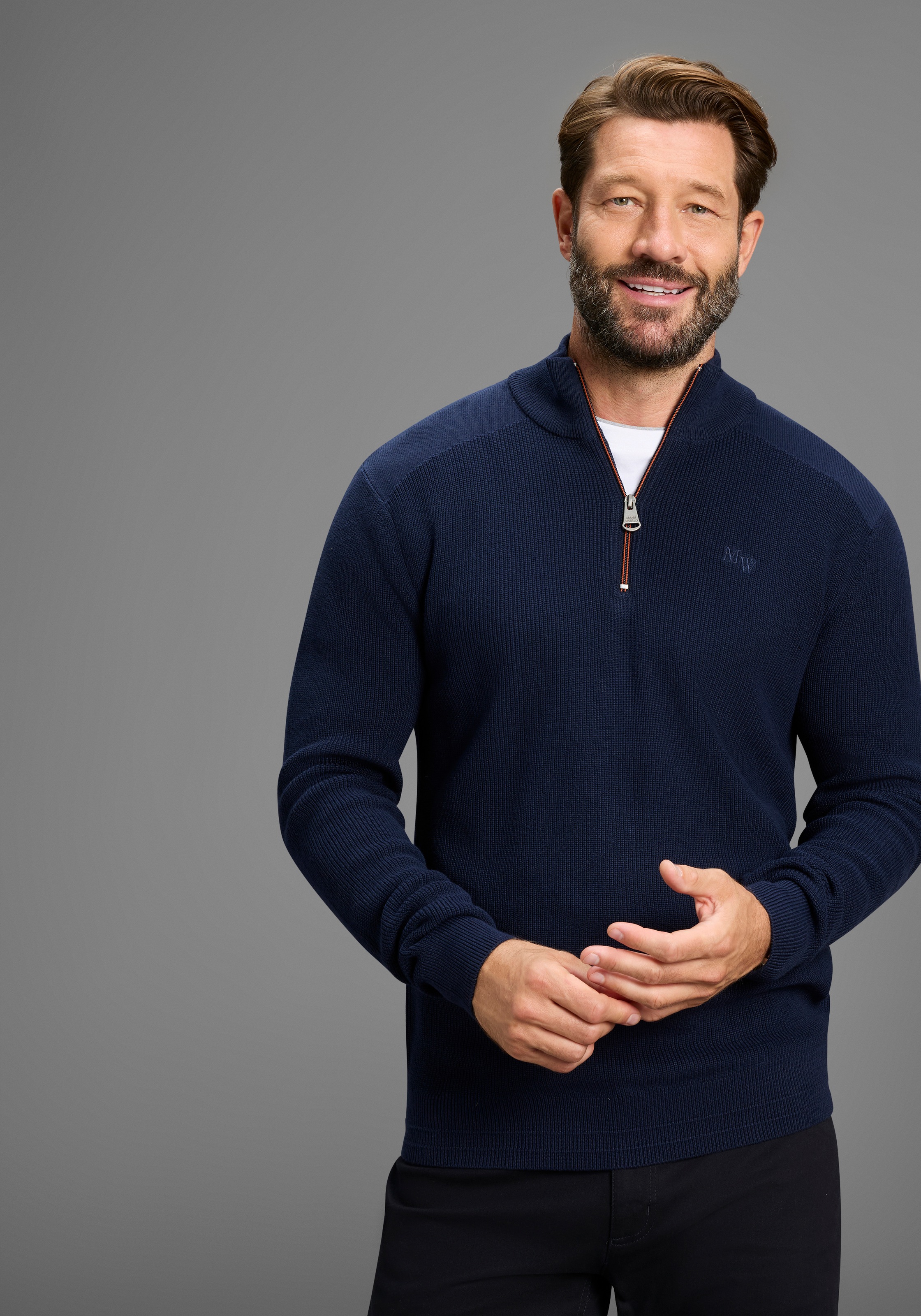 Mans World Troyer "Neue Kollektion Highlight kontrastfarbener Reißverschlus günstig online kaufen