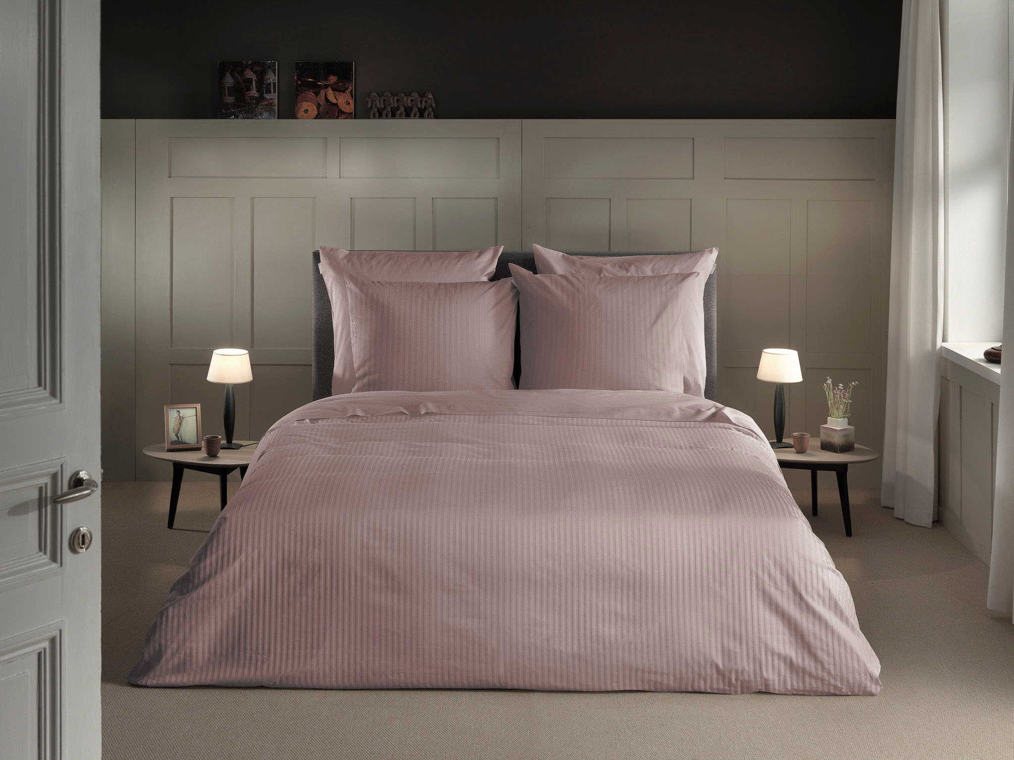 Heckett & Lane Bettwäsche "Banda" 2 Stk. tlg. hochwertiges Mako-Satin, Stre günstig online kaufen