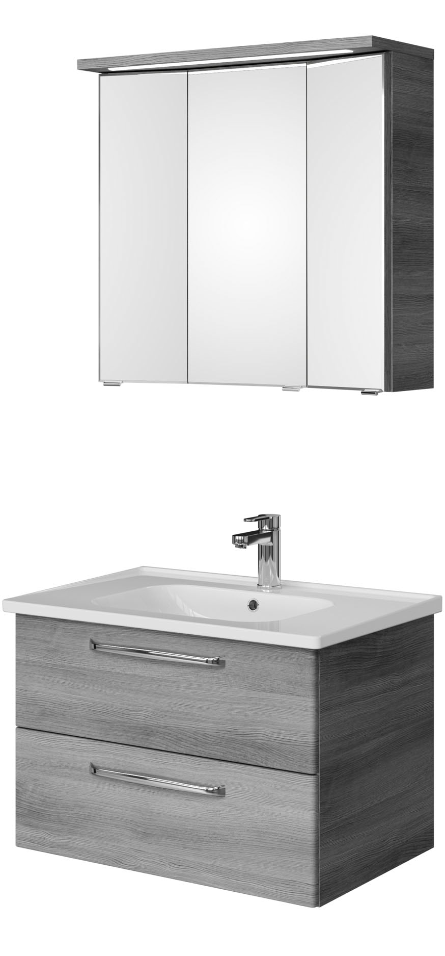 Saphir 1100000002199 "Trentino 2-teilig Keramik-Waschtisch mit LED-Spiegelschrank" 3 Stk. tlg.