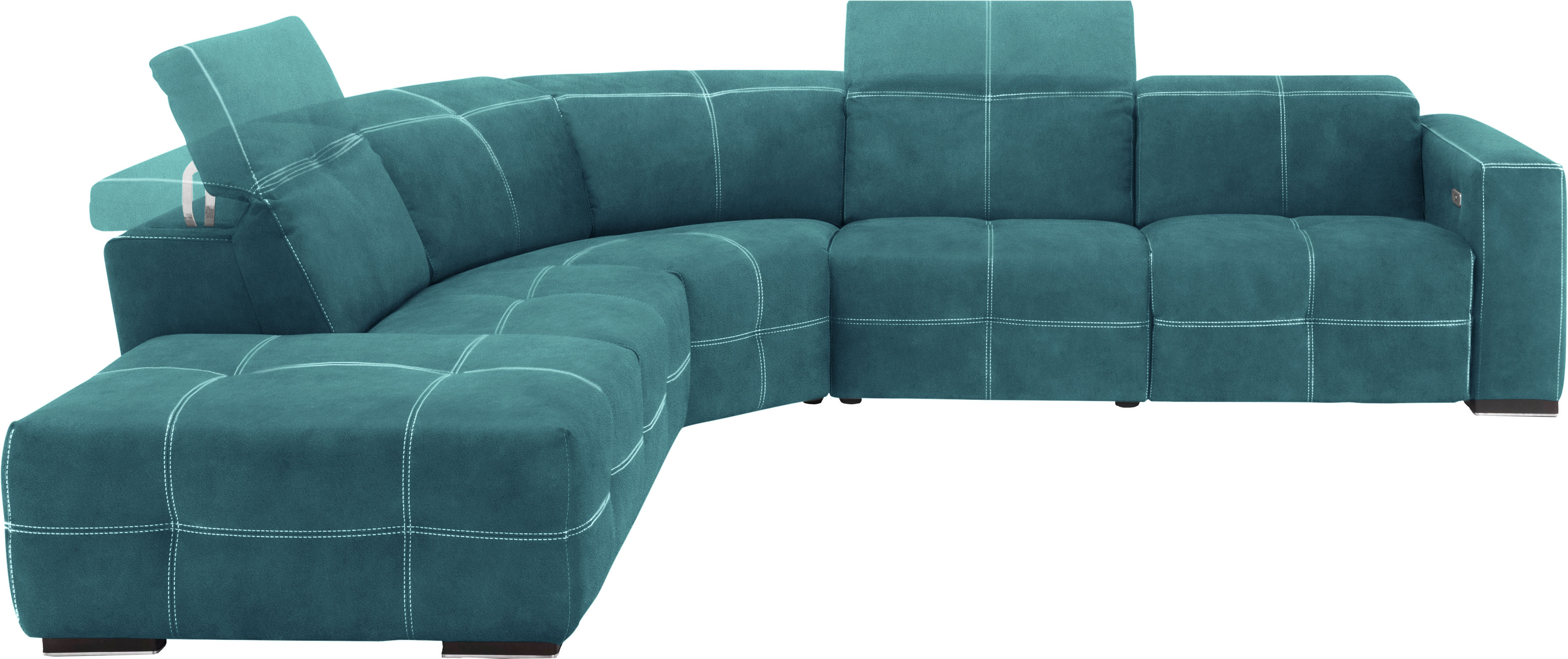 Egoitaliano Ecksofa "Sauvanne, Designsofa der Extraklasse, elegant und bequem, L-Form" wahlweise mit elektrischer Relaxfunktion, Kopfteilverstellung