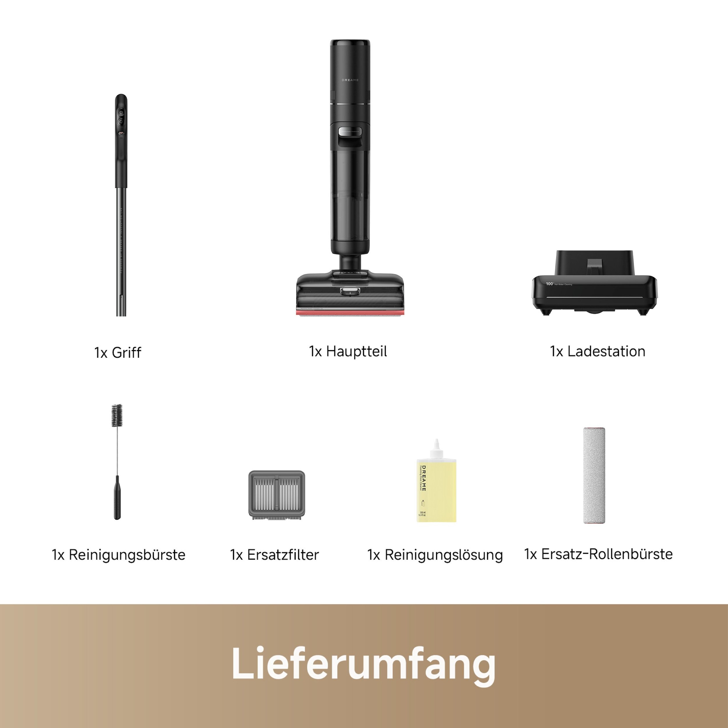 Dreame Nass-Trocken-Sauger »H15 Pro Foam Wash«, Kombi aus Warmwasser-Schaumreinigung, 180°-Design, 23.000 Pa Saugkraft
