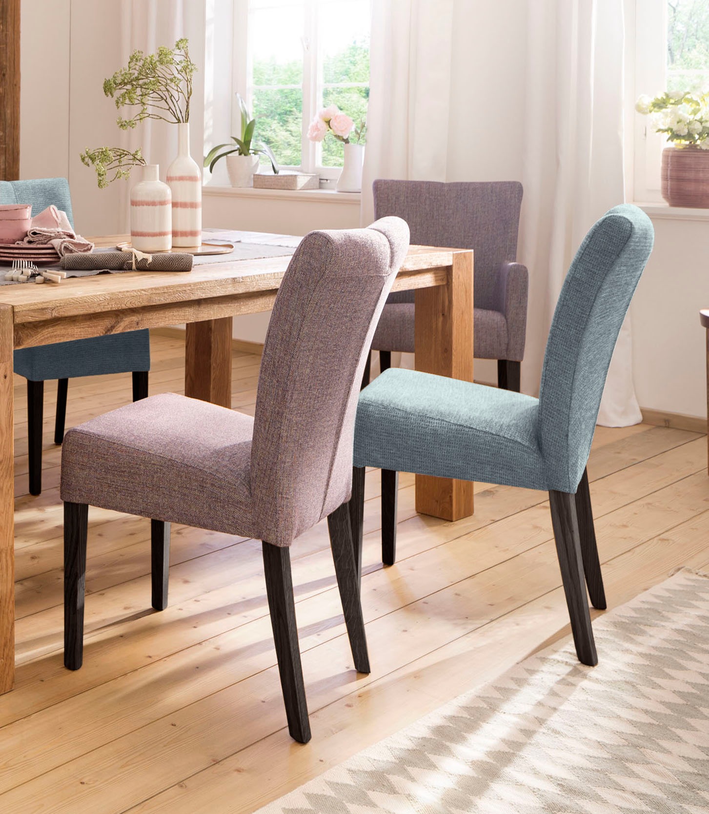 Home affaire Esszimmerstuhl "Queen" (Set) 2 Stk.Beine aus massiver Buche, w günstig online kaufen