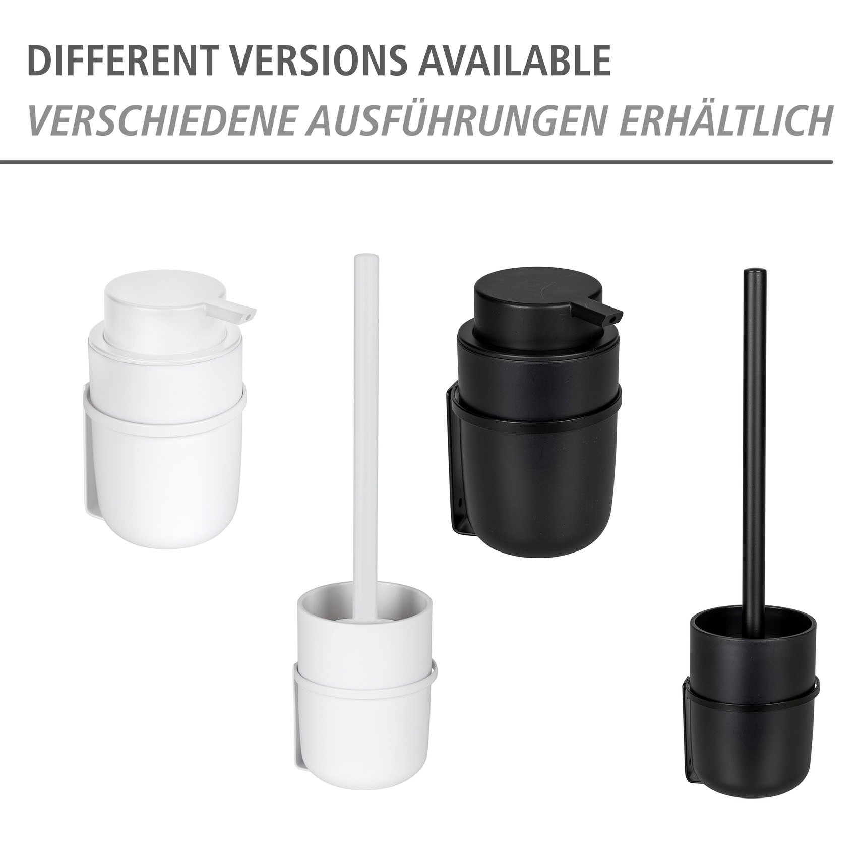 WENKO WC-Garnitur »Turbo-Loc® Carpino«, aus Kunststoff-Metall, schwarz, Befestigen ohne Bohren