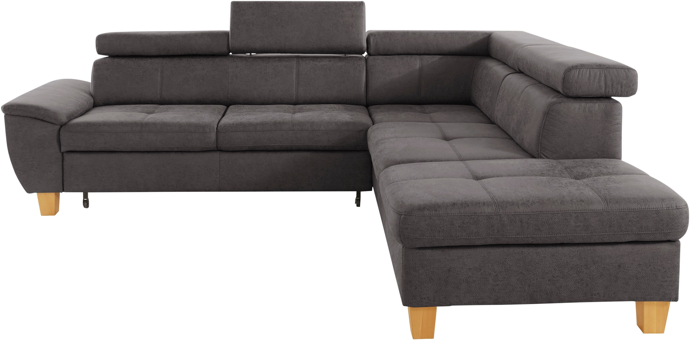 Thumbnail - exxpo - sofa fashion Ecksofa "Enya, hoher Sitzkomfort, Breite 266cm, bequem, 12cm hohe Füße, L-Form" mit Kopfteilverstel...