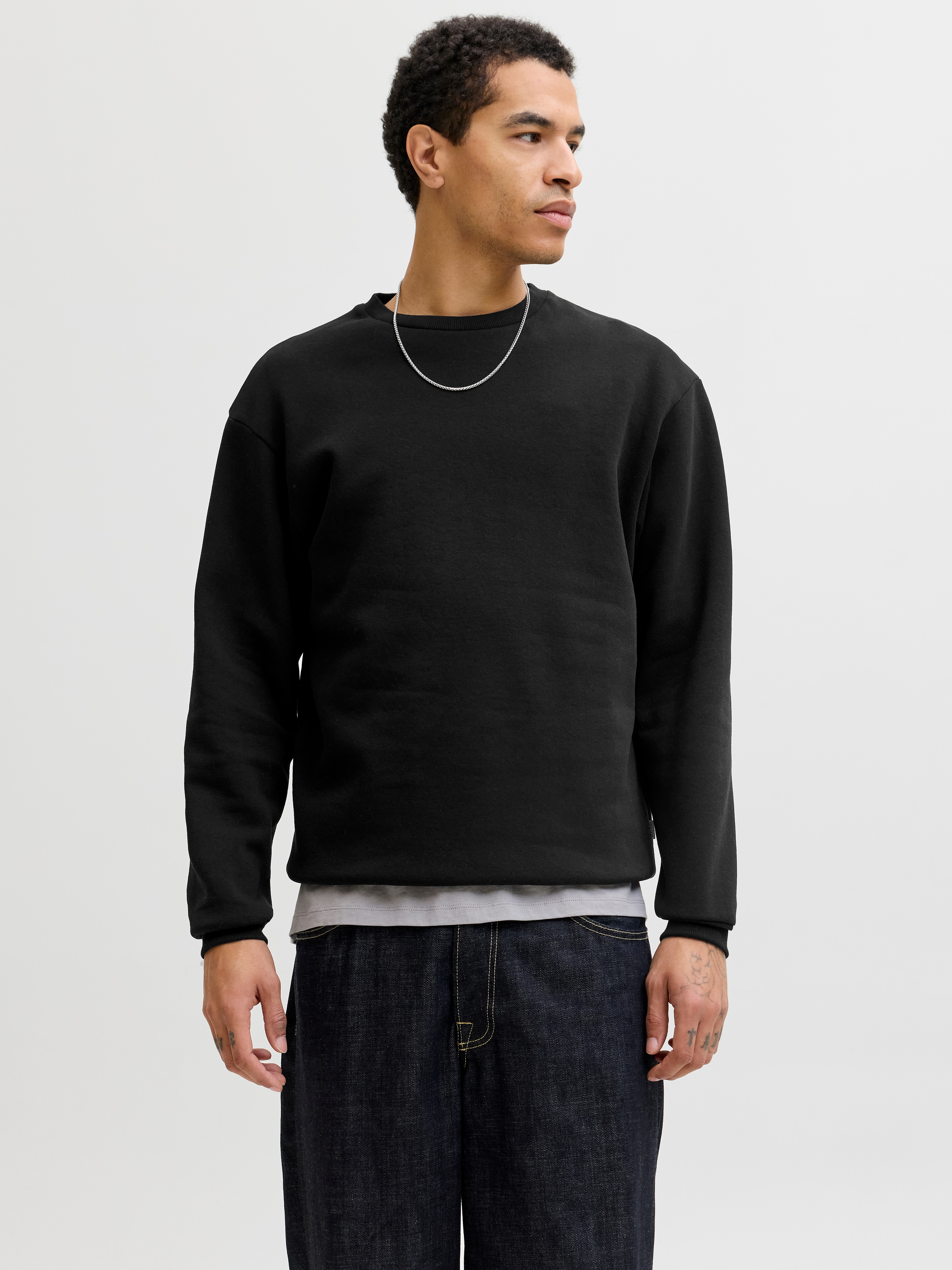 Jack & Jones "JJEBRADLEY mit Rippbündchen für Alltag und Freizeit", Materialmix, relaxed fit