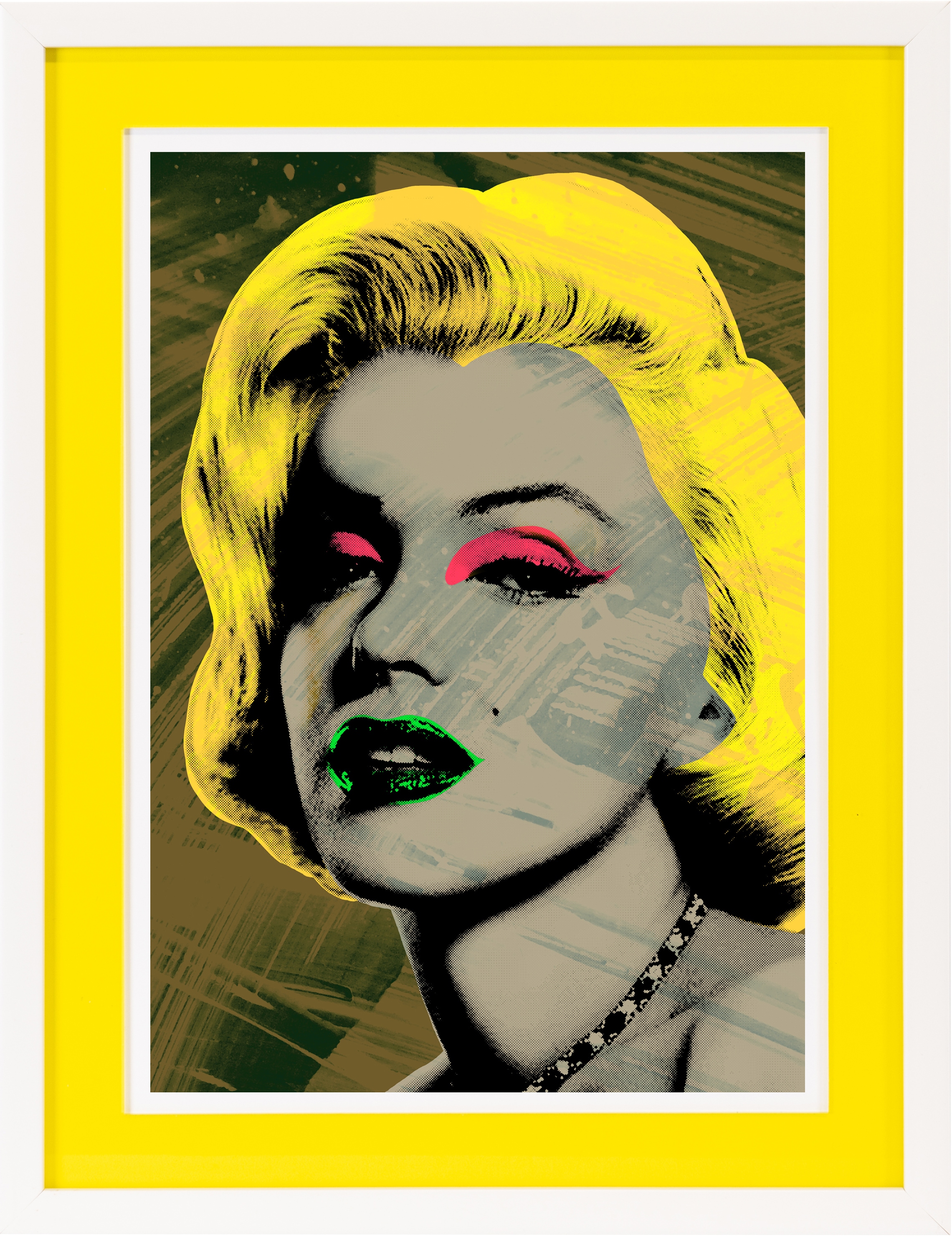 queence Bild mit Rahmen »Marilyn Monroe, gelb«, Bilder von Frauen-Film-Filmfiguren-Frau-Gesicht, (1 St.), Poster mit buntem Acrylglas Passepartout