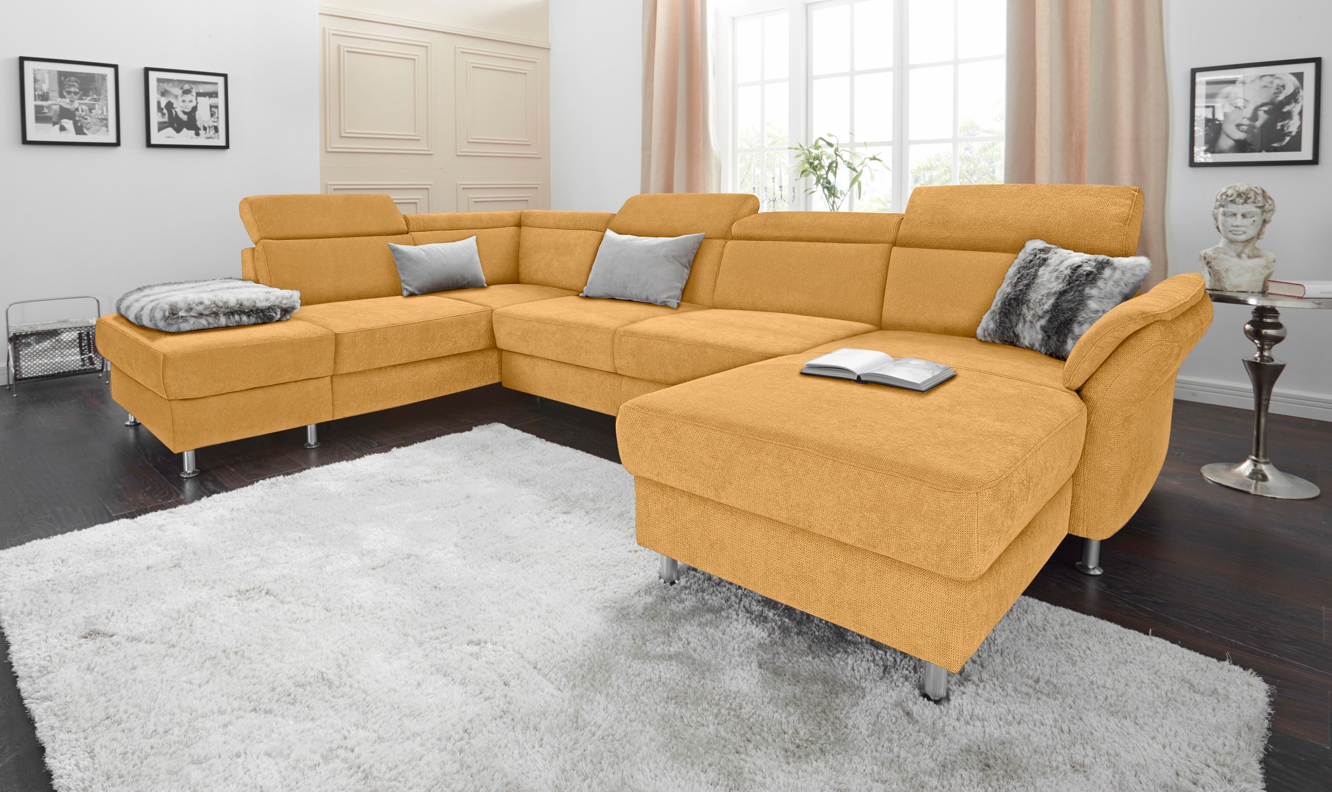 sit&more Wohnlandschaft "Avignon U-Form" optional Schlaffunktion & Stauraum, inklusive Kopfteilverstellung