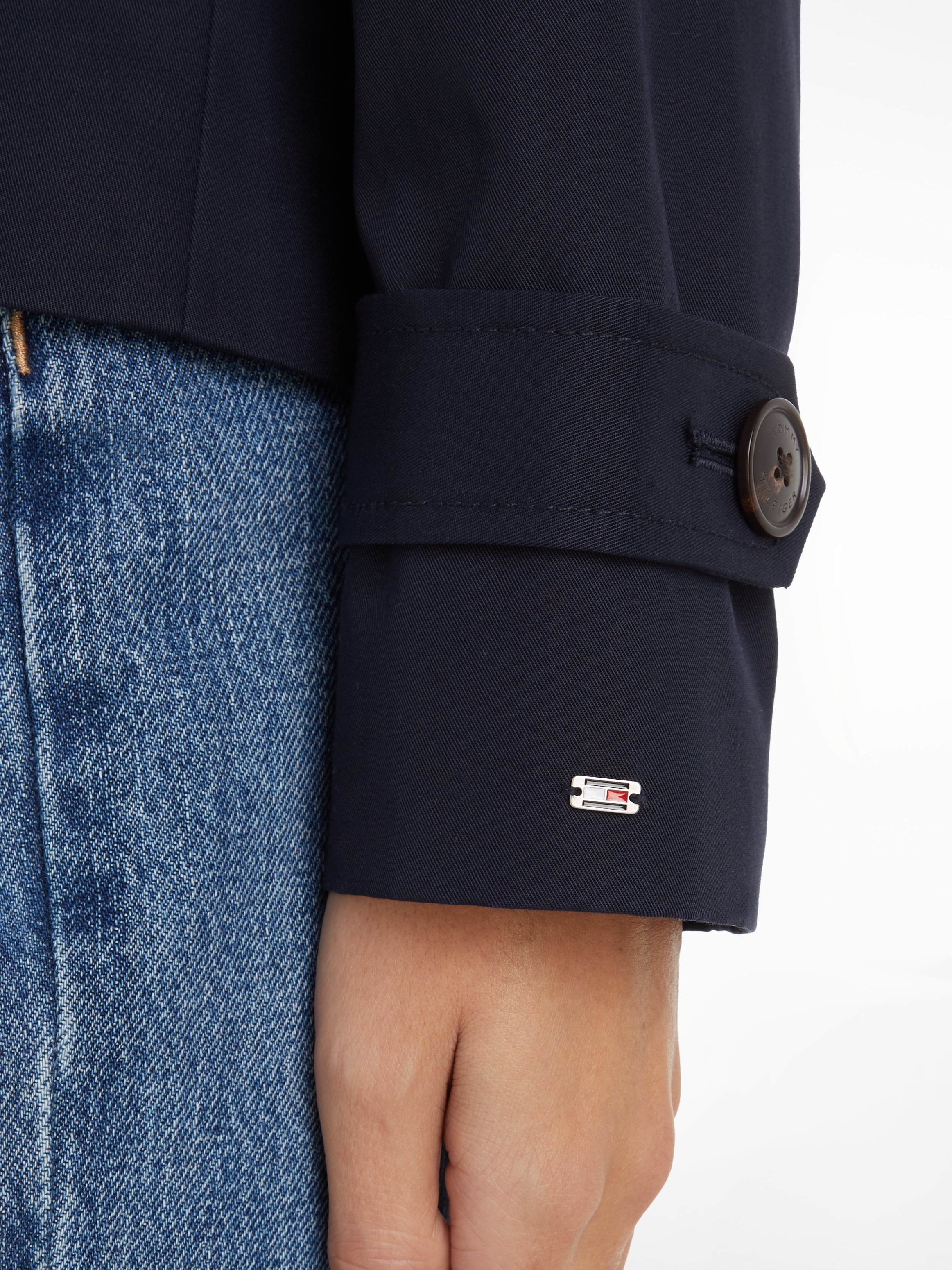 Tommy Hilfiger Kurzjacke »COTTON SB SHORT TRENCH«, mit typischen Trenchdetails