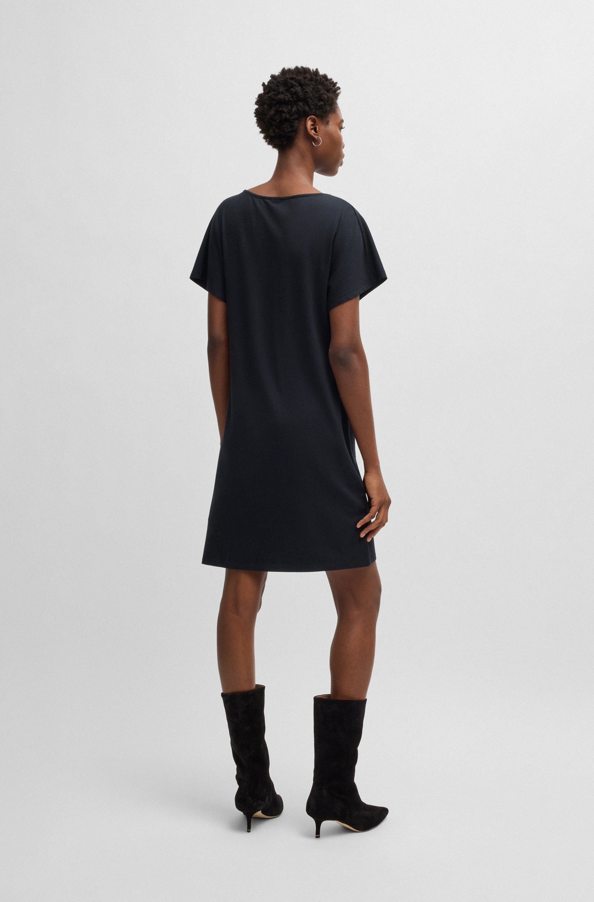 BOSS ORANGE Jerseykleid "Esja Premium Damenmode", mit hochgeschlossenem Was günstig online kaufen
