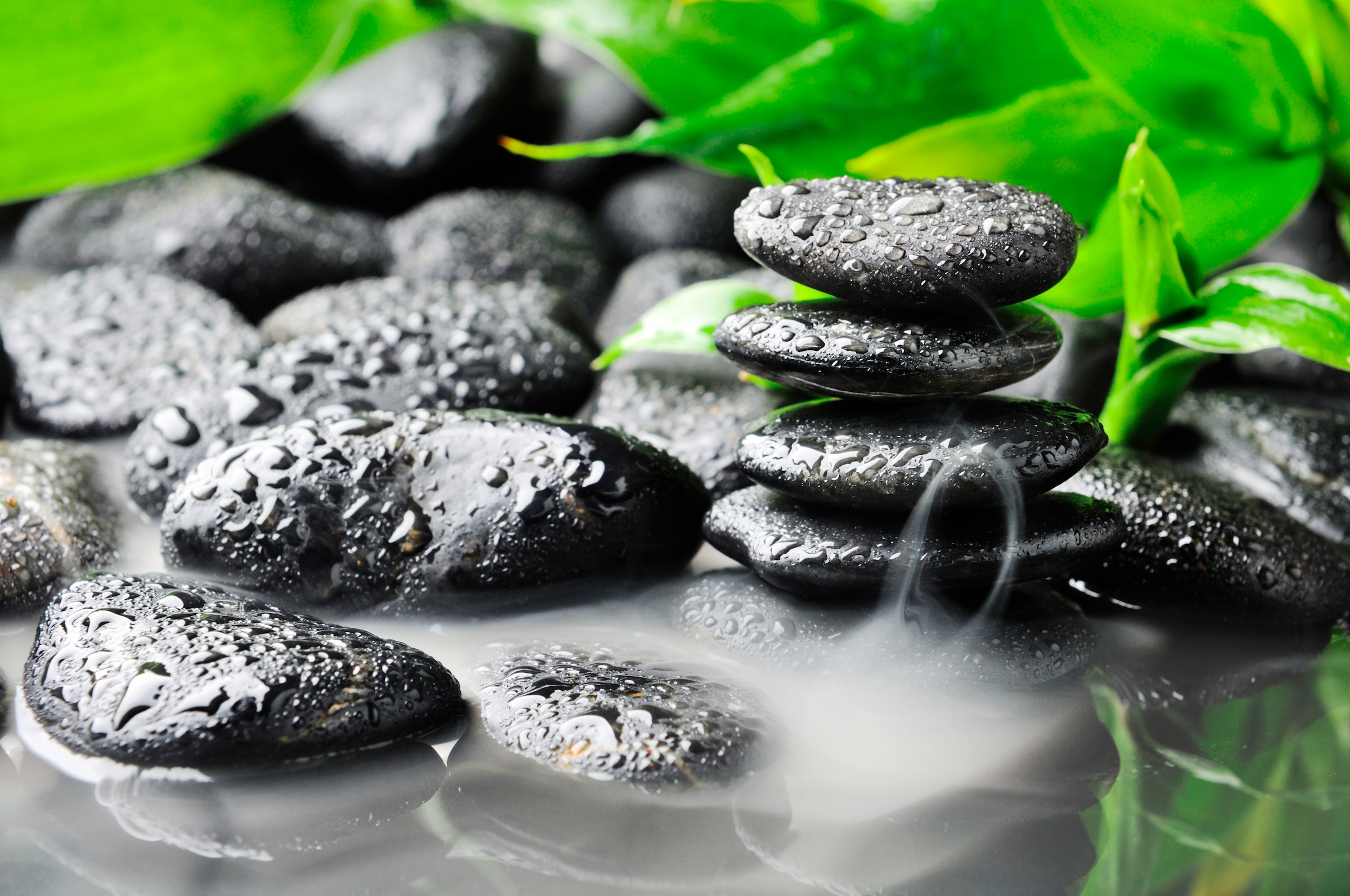 Papermoon Fototapete "Zen Basalt Stones" glatt