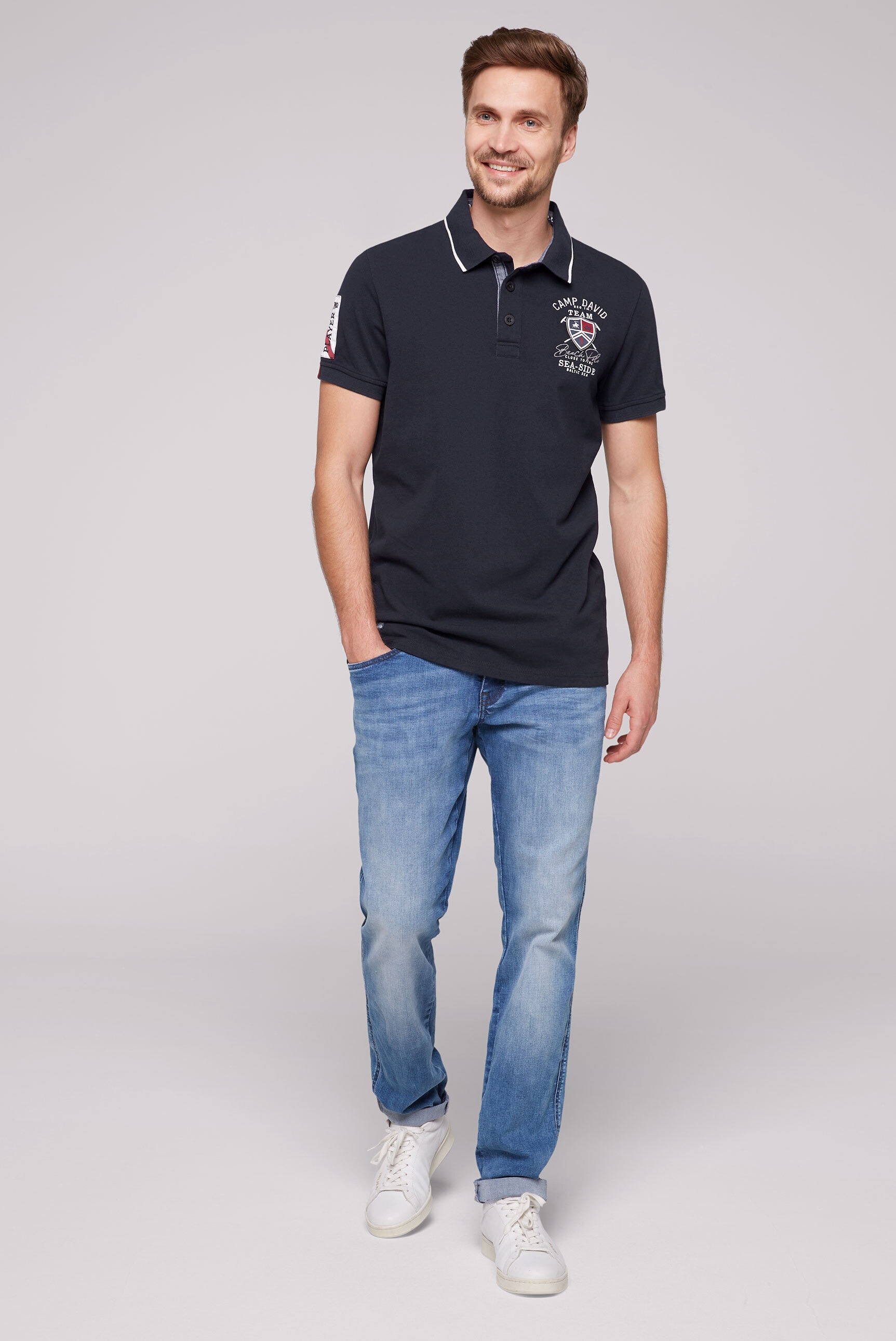 CAMP DAVID Poloshirt, aus Baumwolle