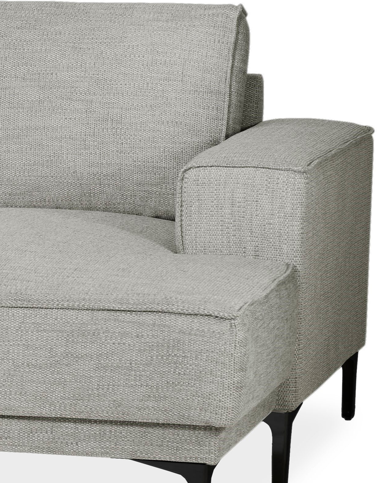 OTTO home Wohnlandschaft »OLAND Flachgewebe U-Form, XXL, B: 345 cm, Skandi-Design« U-Form, 345 cm, Wellenunterfederung, Skandi-Design, Metallfüße
