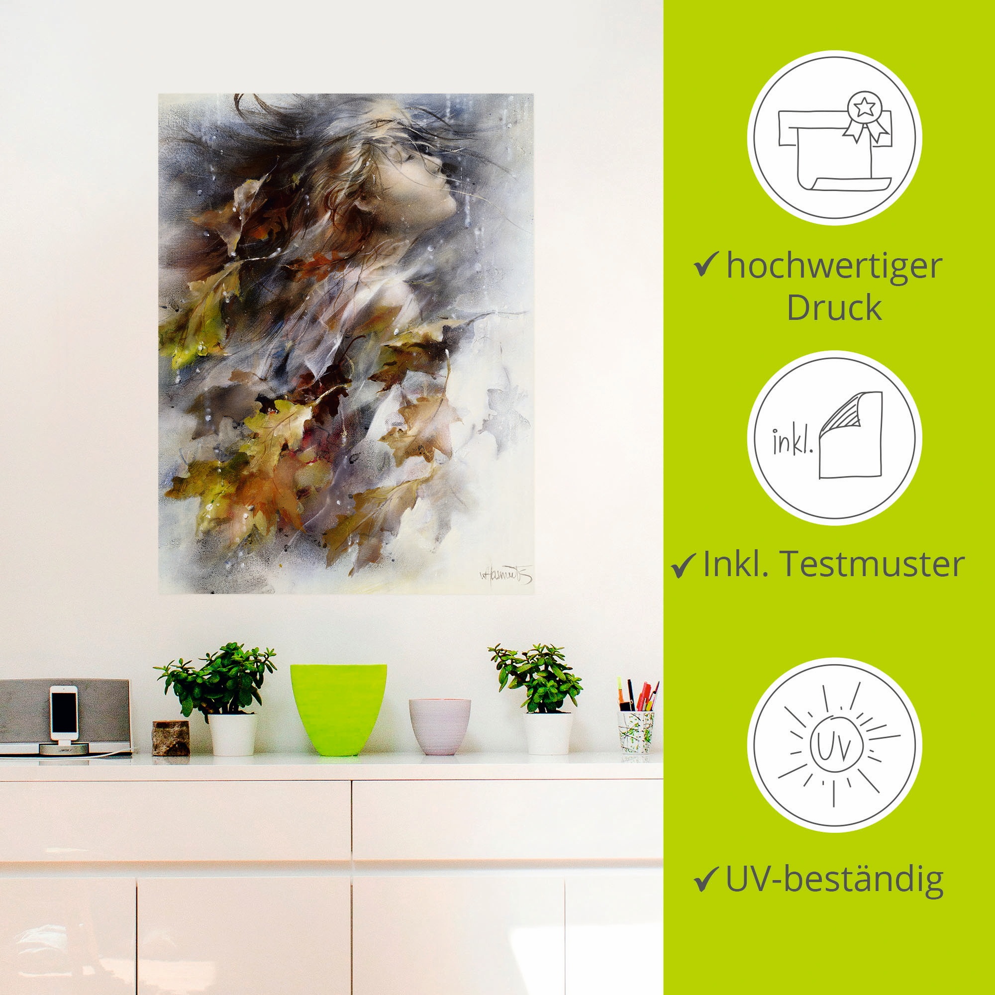 Artland Wandbild »Herbst«, Frau, (1 St.), als Leinwandbild, Poster, Wandaufkleber in verschied. Größen