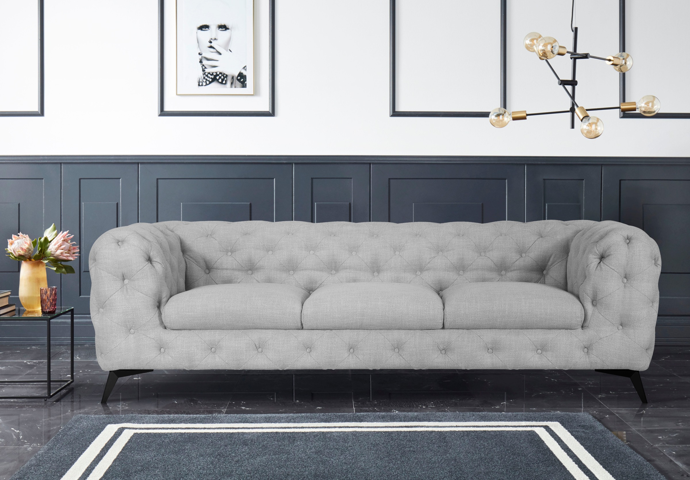 Home affaire Chesterfield-Sofa "Glynis" aufwändige Knopfheftung, moderne Ch günstig online kaufen