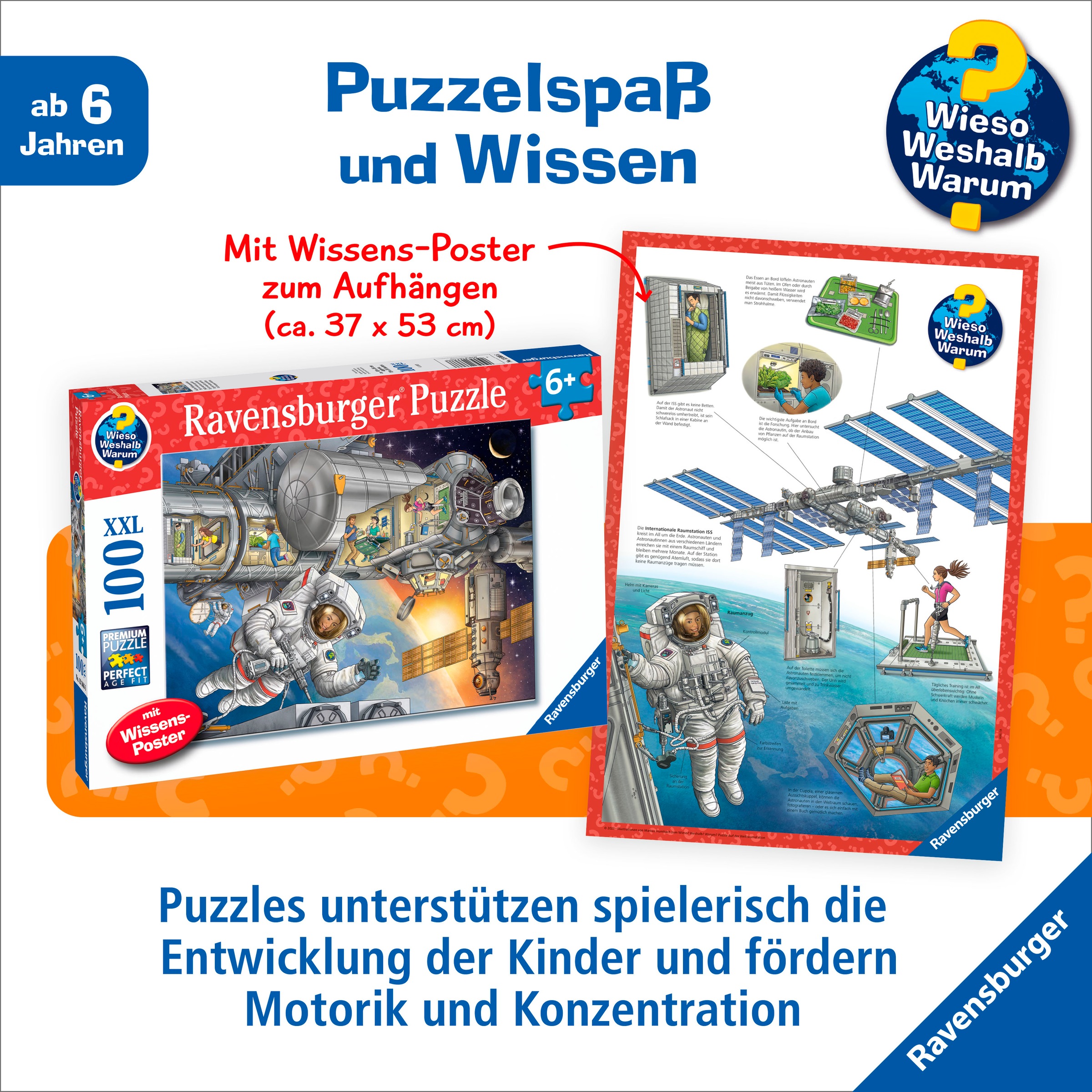 Ravensburger Puzzle »Wieso? Weshalb? Warum? Auf der Weltraumstation«, Made in Germany