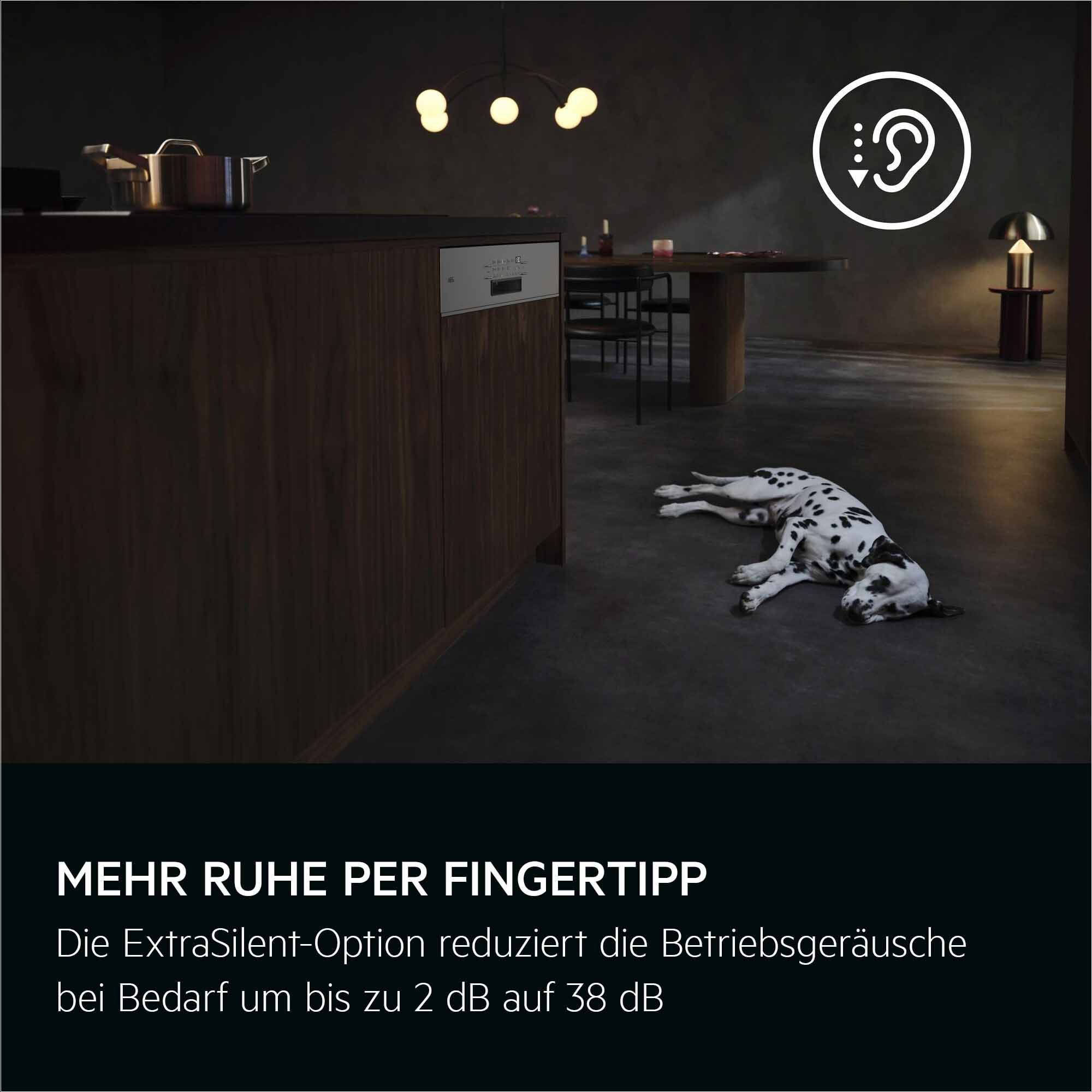 AEG teilintegrierbarer Geschirrspüler 9000 »GT9200X2SCM« Leise Spülmaschine 38 dB kraftvoll gegen Eingebranntes EEK A-10 %