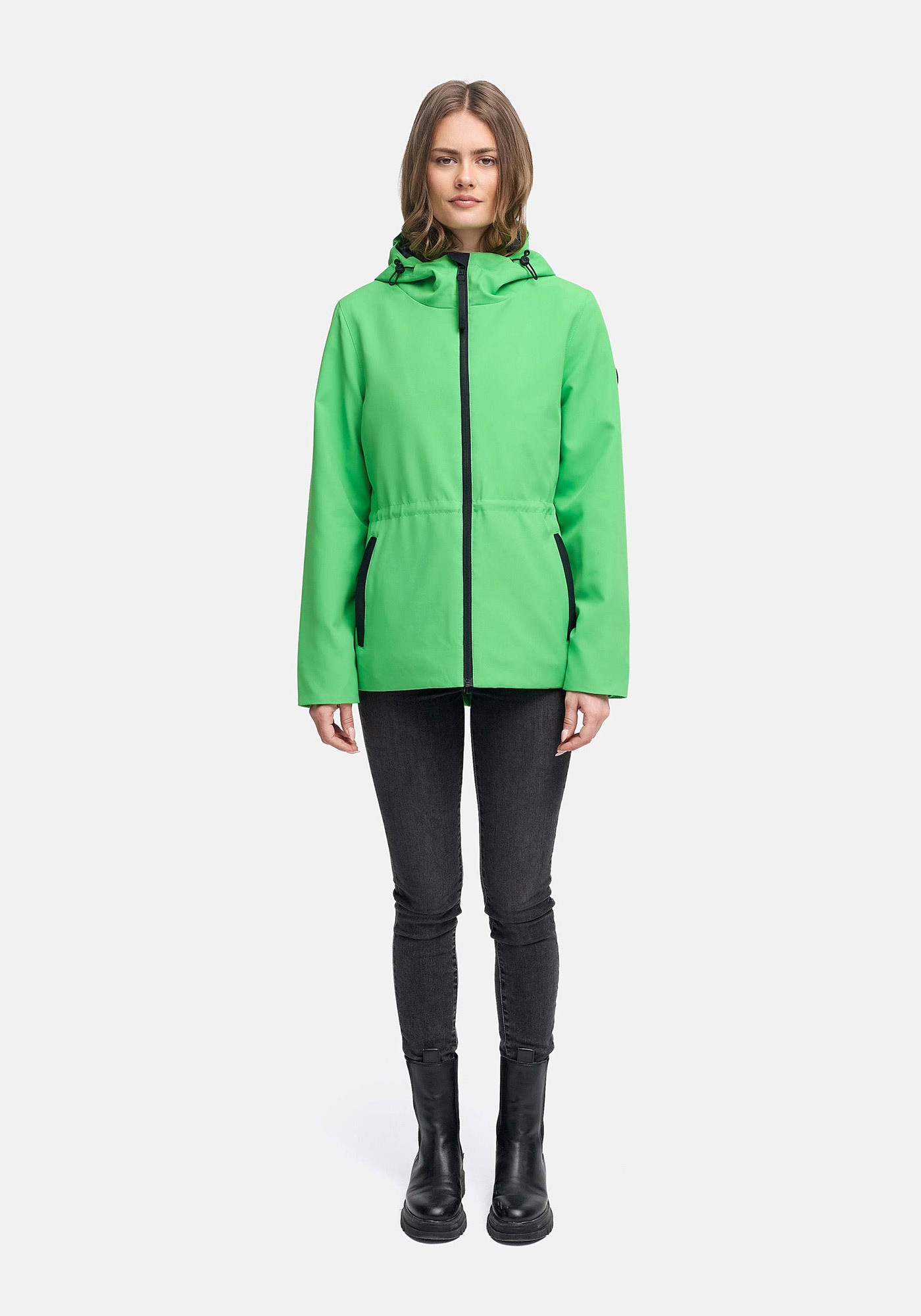 Marikoo Outdoorjacke "Katzilein" Leichte Übergangsjacke mit Kapuze und Kordelzug