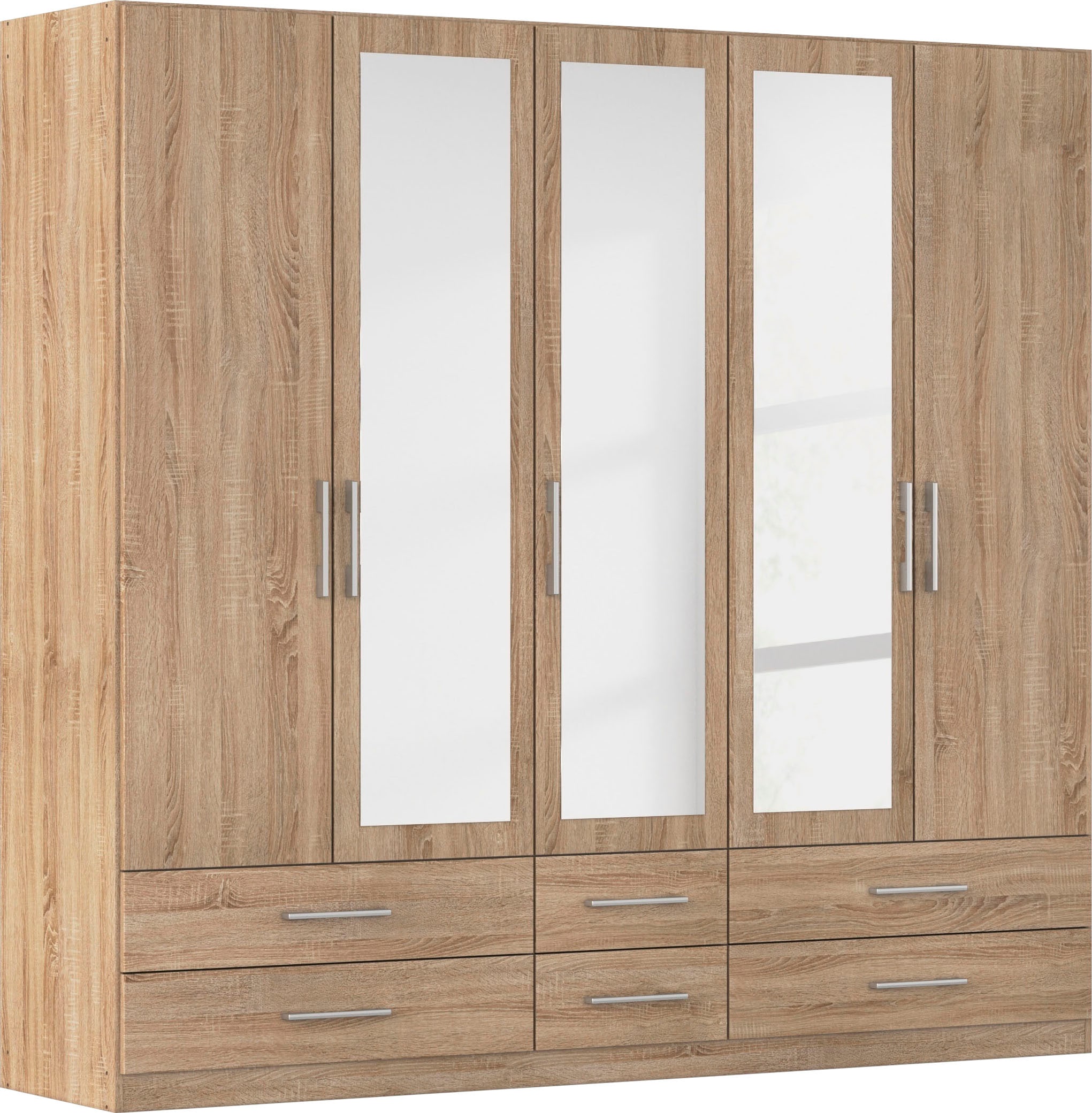 rauch Kleiderschrank "Schrank Garderobenschrank Mehrzweckschrank Schlafzimmer HERSBRUCK" 3 verschiedene Ausstattungen BASIC/CLASSIC/PREMIUM (inkl. SOFT-CLOSE), mit großzügigen Schubladen sowie Spiegeltüren MADE IN GERMANY