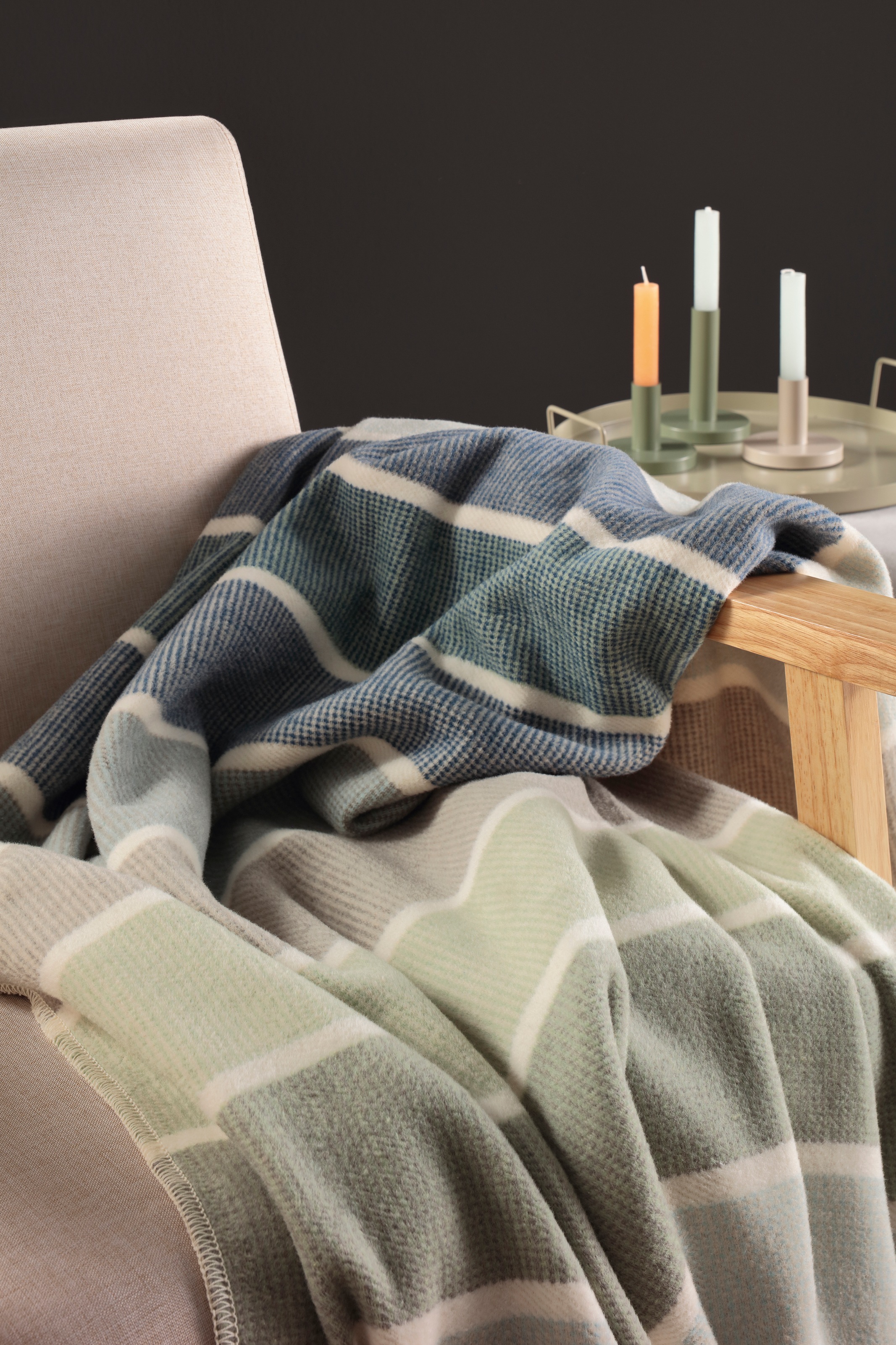 Thumbnail - Biederlack Wohndecke "Wohndecke Cotton Lines" mit modernem Karodesign