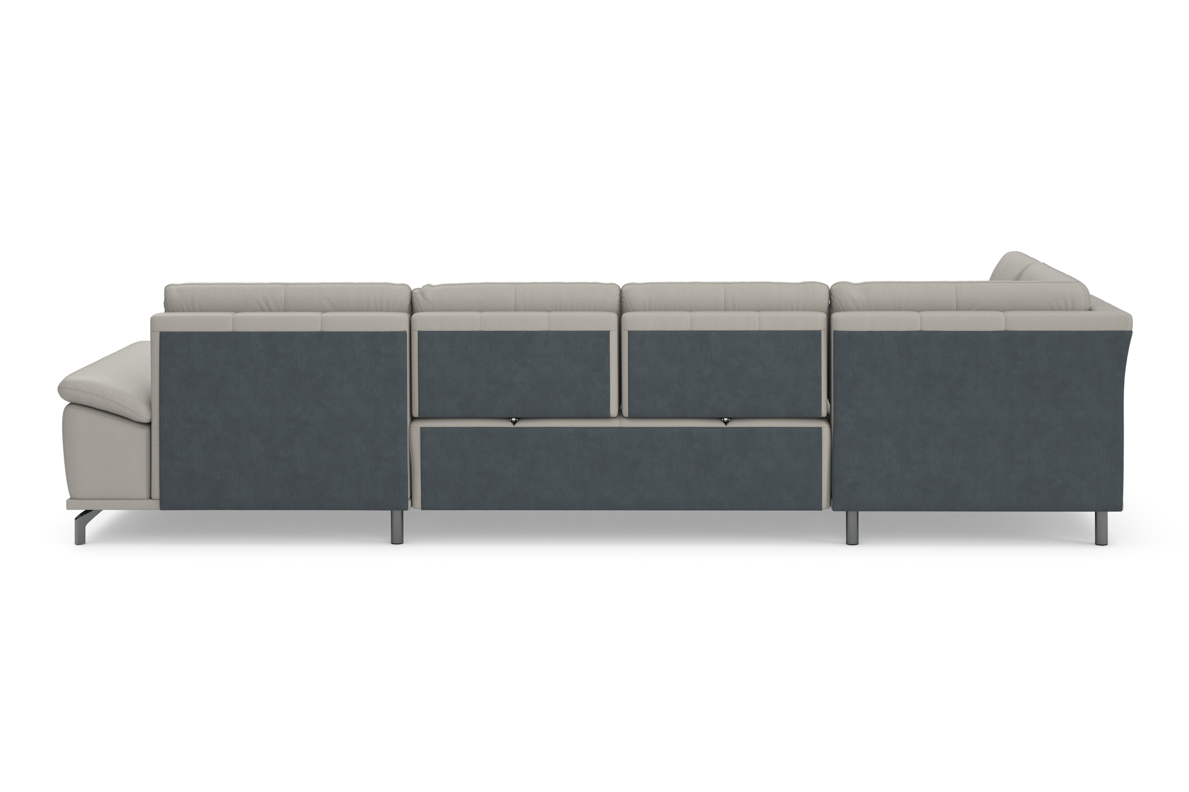 Places of Style Wohnlandschaft »Costello U-Form, mit Sitztiefenverstellung, Armteilverstellung und«, 3 Nierenkissen, optional Bettfunktion und Bettkasten