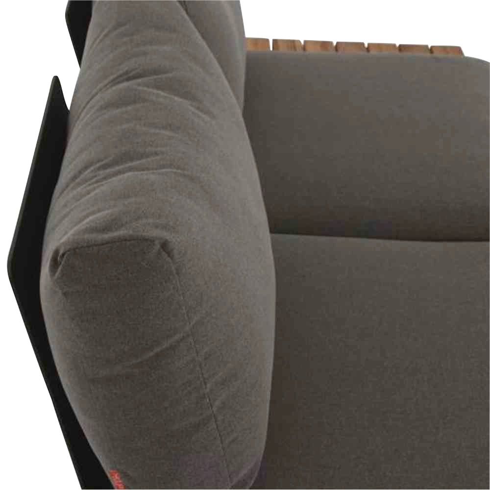 Siena Garden Loungesofa »Alvida«, (Loungebank links, 2-Sitzer, BxTxH: 172x80x70 cm), Aluminium, Teakholz, inkl. Sitz- und Rückenkissen grau