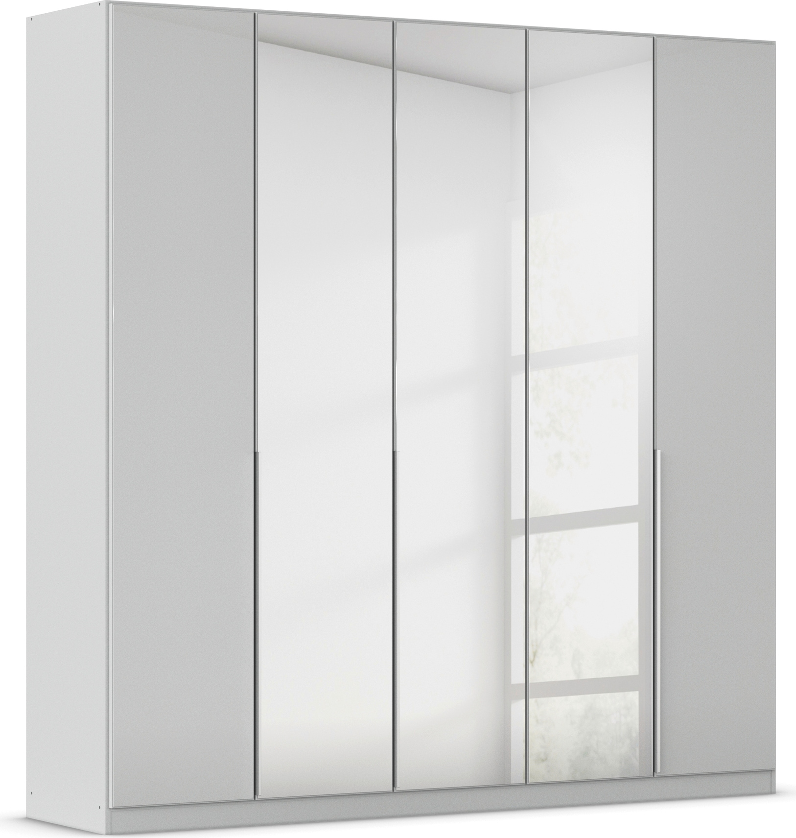 OTTO home Drehtürenschrank "Kleiderschrank Schrank Garderobe AGORDO mit Glasfront und Spiegel" in zwei Griff-Farben, Breiten 91-405 cm, durchdachte Innenausstattung, in 8 Breiten und 2 Höhen MADE IN GERMANY