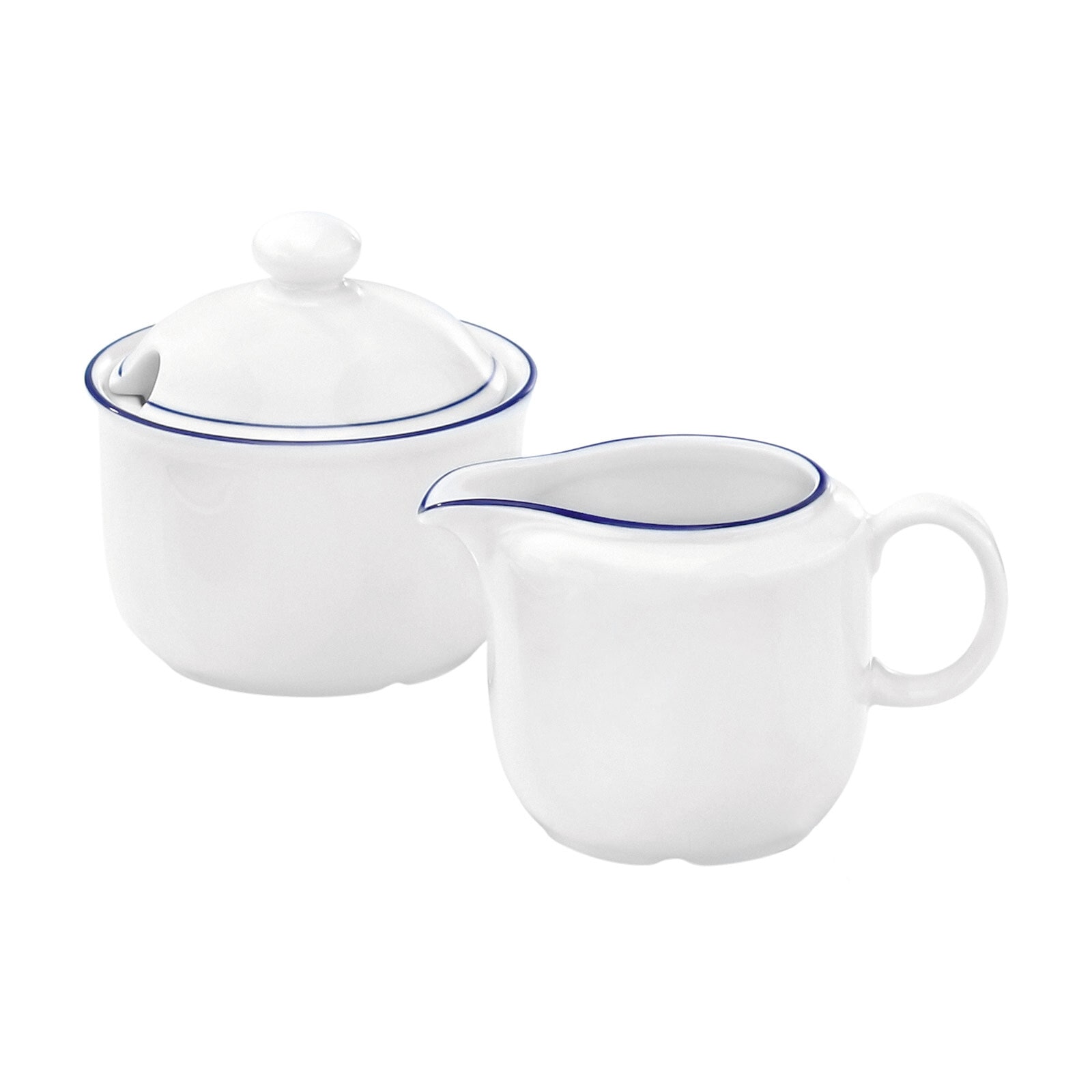 Seltmann Weiden Milch- und Zuckerset "Milch- & Zucker-Set Compact Blaurand weiß-blau" Spülmaschinenfest, Mikrowellensicher, Ofenfest