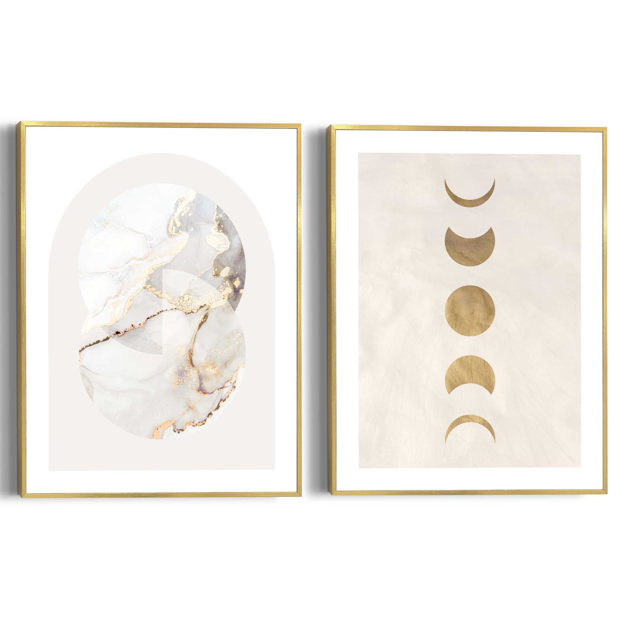 Reinders Poster "Marble Gold" Schlafzimmer - Gold - Fantasie - Vollmond - Gold - MDF - Spiritualität