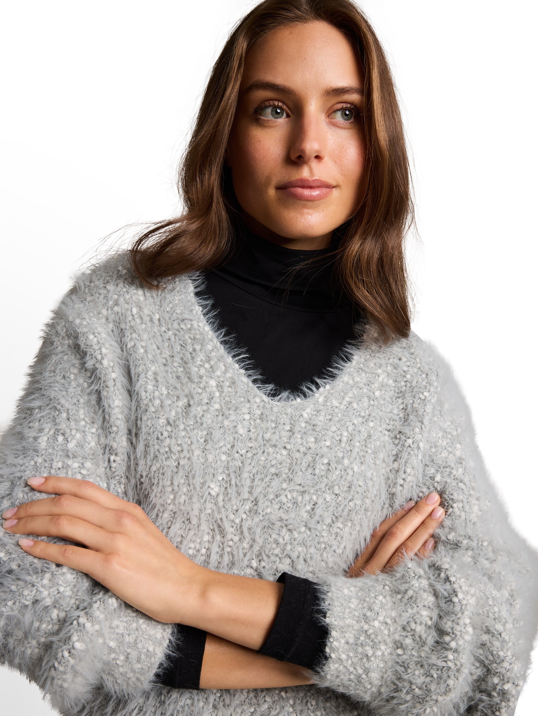 TOM TAILOR Strickpullover »Loose« Kuschel-Pullover mit V-Ausschnitt