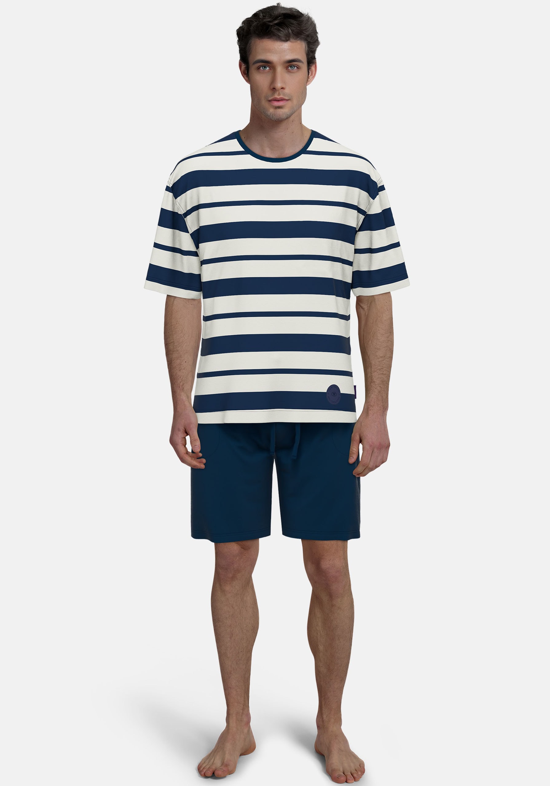 TOM TAILOR Shorty "Kilkenny", (2 tlg.), Streifendesign, Kurzarm, Rundhalsau günstig online kaufen