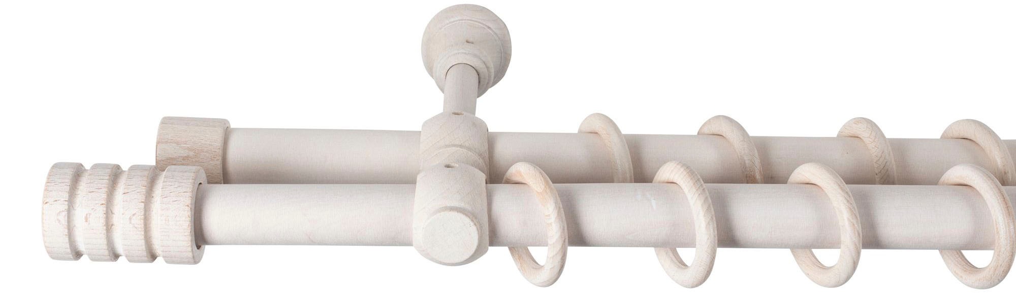 SN DECO GROUP Gardinenstange "Pisa" 2 läufig-läufig Fixmaß 28 mm, Holz, ver günstig online kaufen