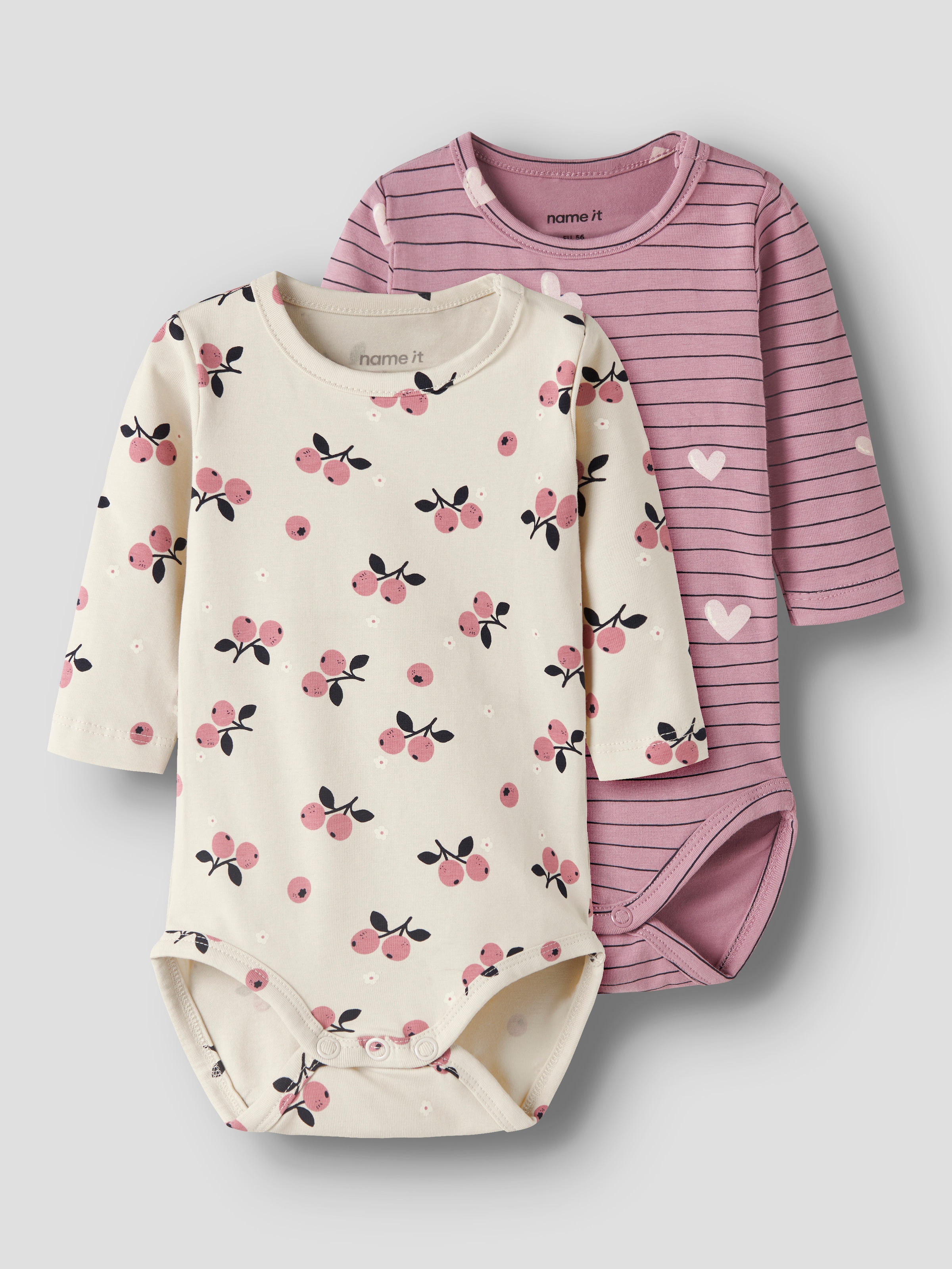 Name It Langarmbody »NBFVANDORA 2P LS BODY BOX« Packung, 2 Baumwollmischung, Allover bedruckt