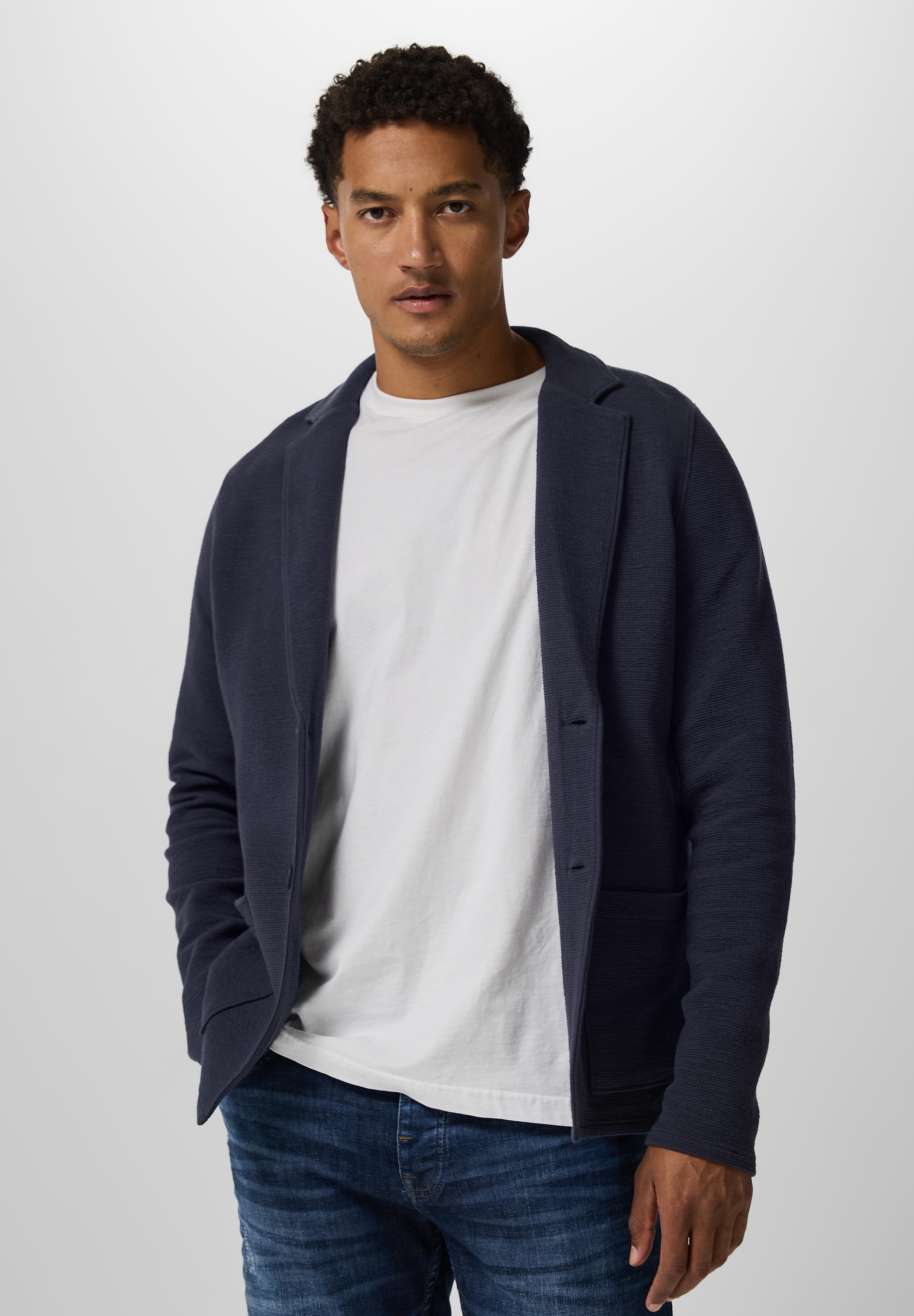 STREET ONE MEN Sweatjacke, mit Reverskragen