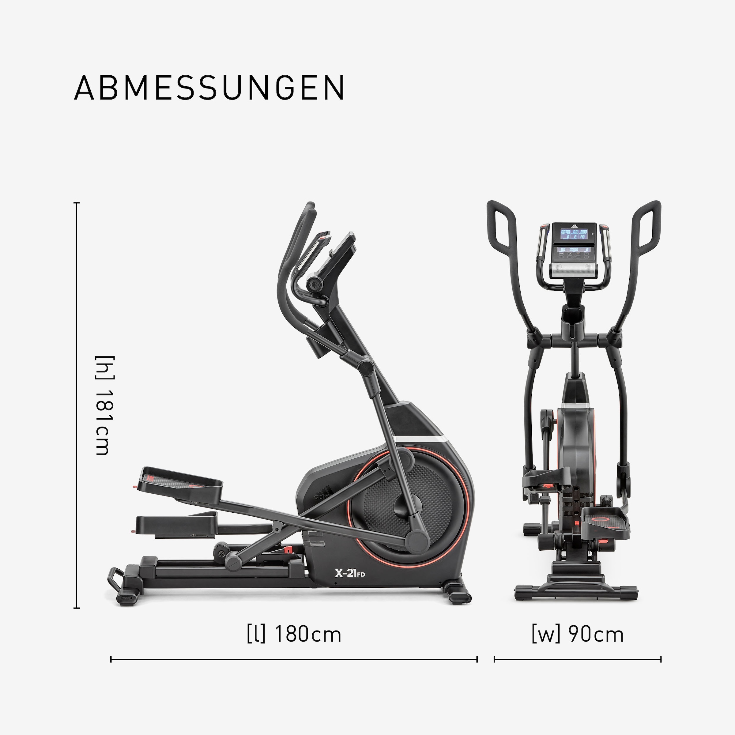 adidas Performance Ellipsentrainer-Ergometer »X-21FD«, (mit Höhen-Niveau-Regulierung)