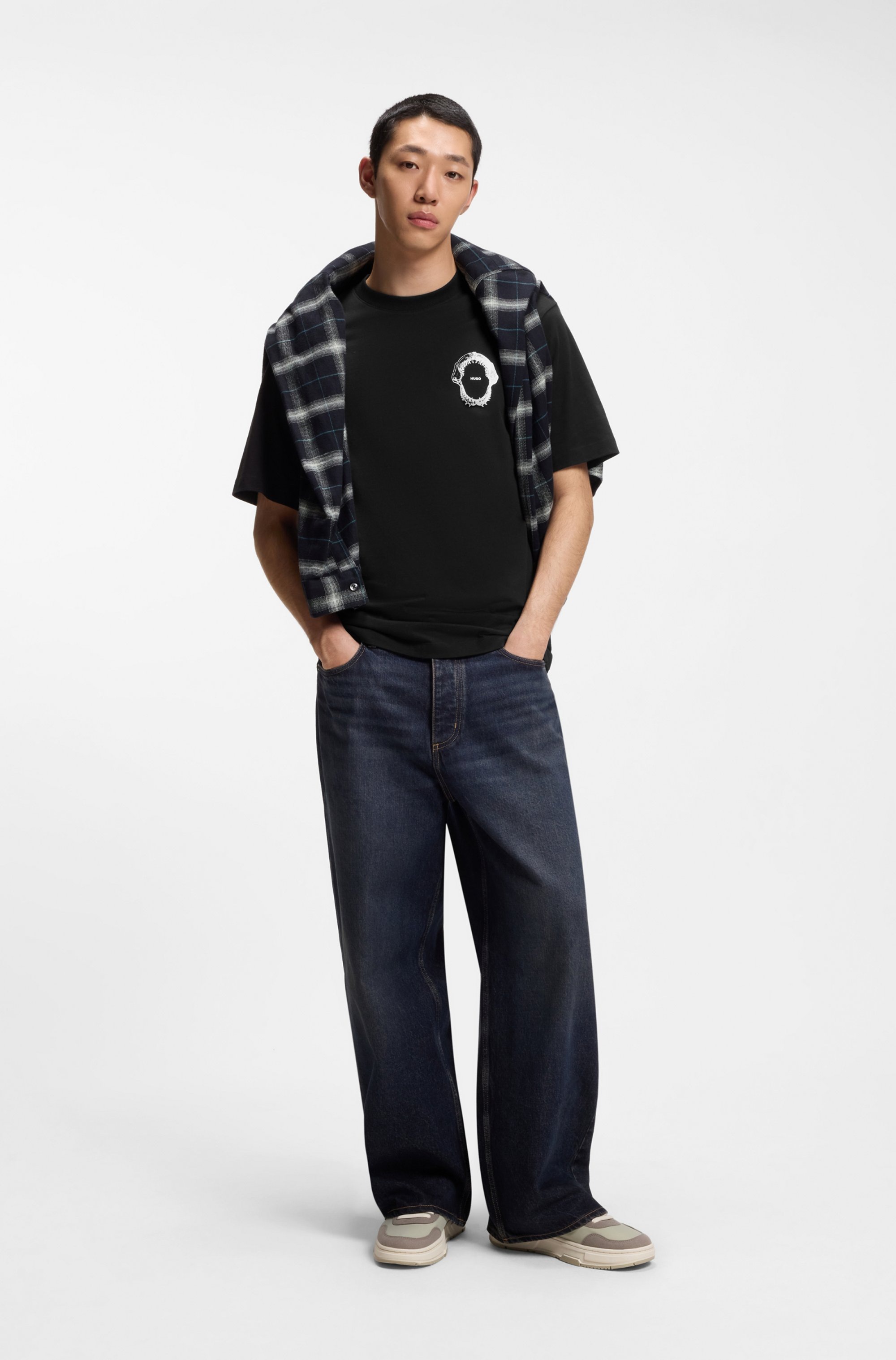 Thumbnail - HUGO Blue T-Shirt Regular Fit, Rückdruck, Rundhalsausschnitt