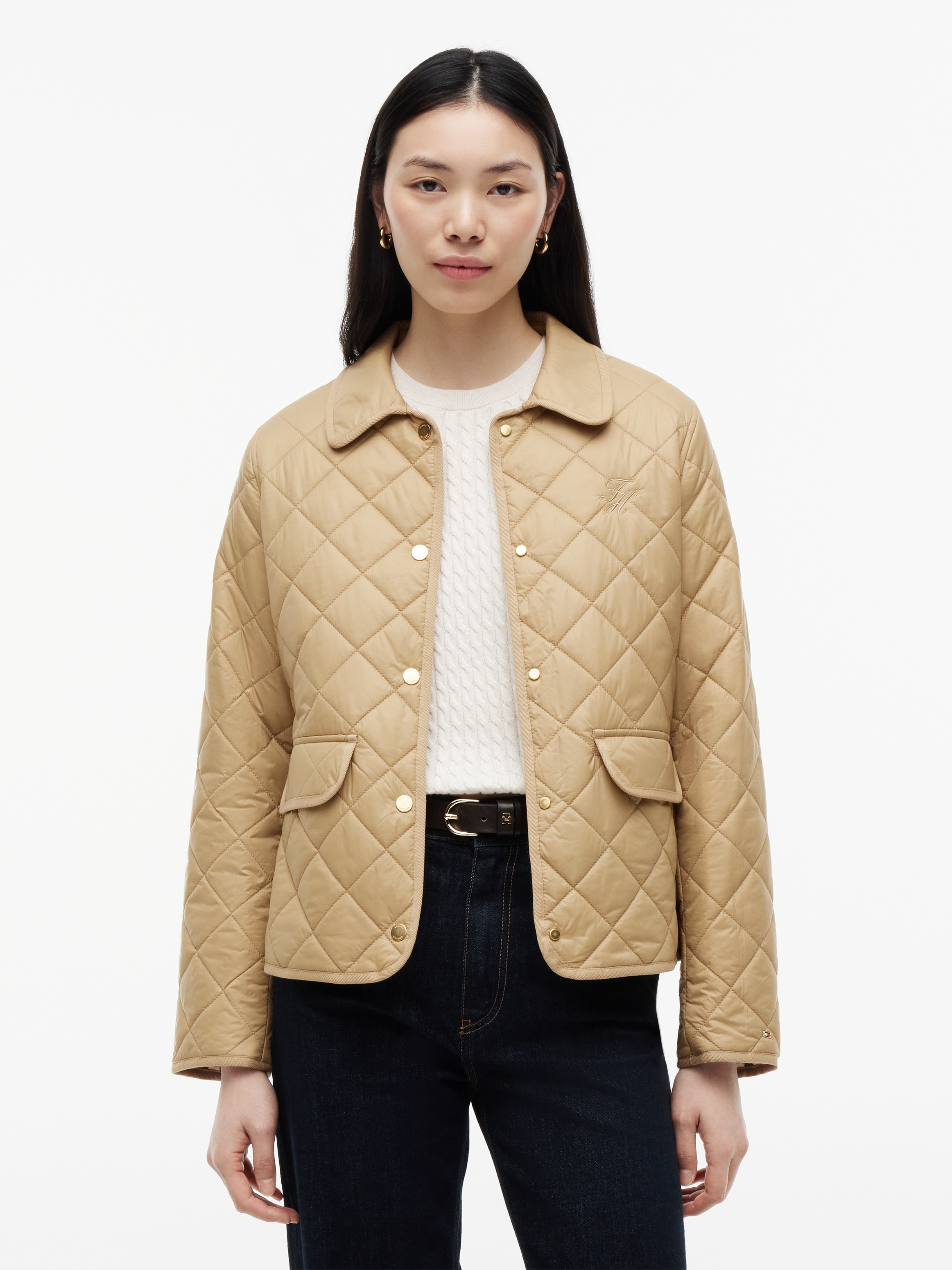 Tommy Hilfiger Steppjacke »LW PADDED SLIM QUILTED JACKET« ohne Kapuze Steppware, slim fit