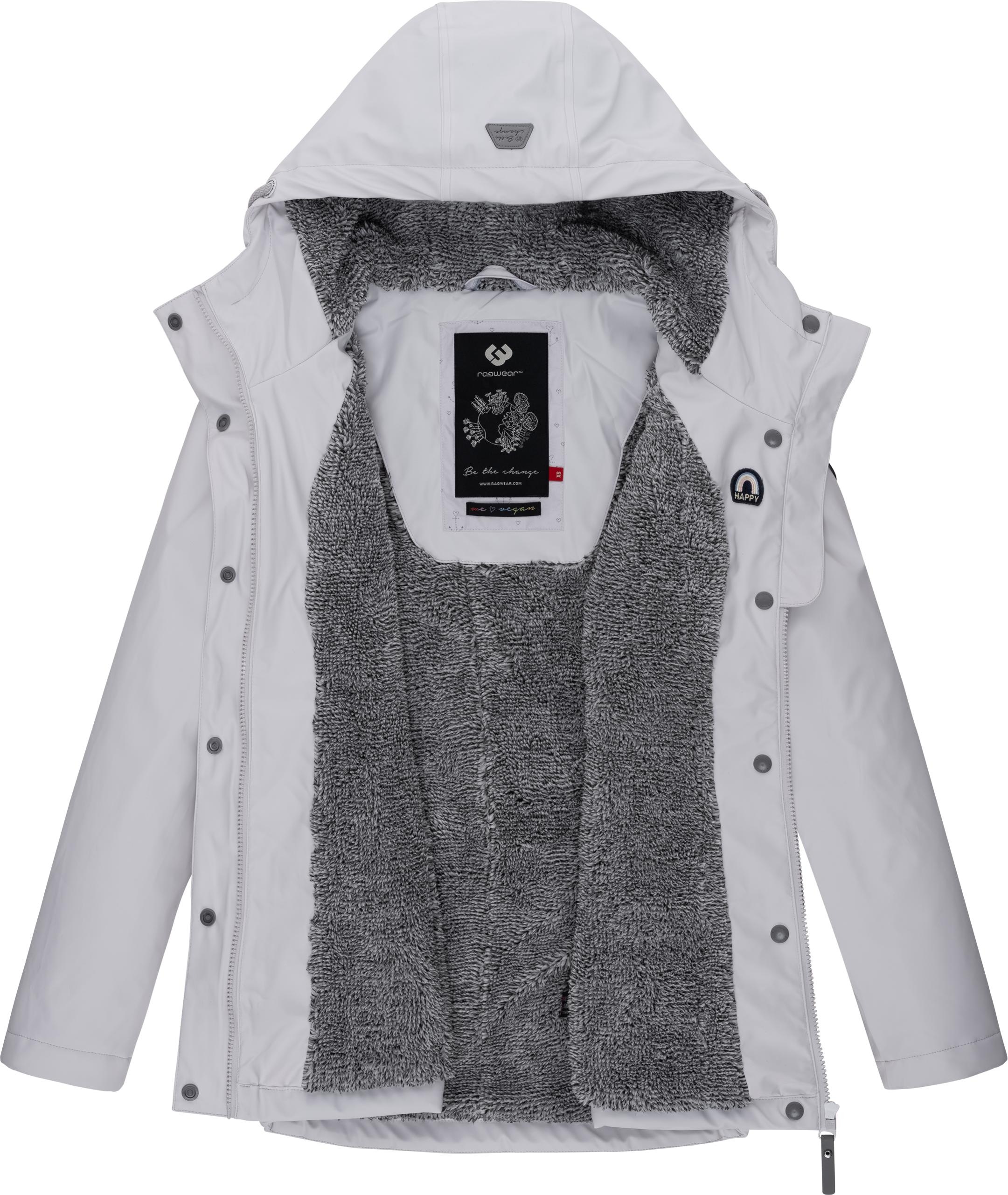 Ragwear Regenjacke »Marge«, mit Kapuze, warm gefütterter Damen Winter Regenmantel
