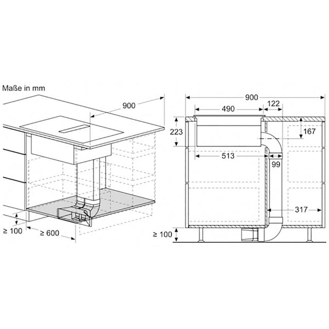 BOSCH Kochfeld mit Dunstabzug »PVQ811F15E«, PVQ811F15E auf Raten | BAUR