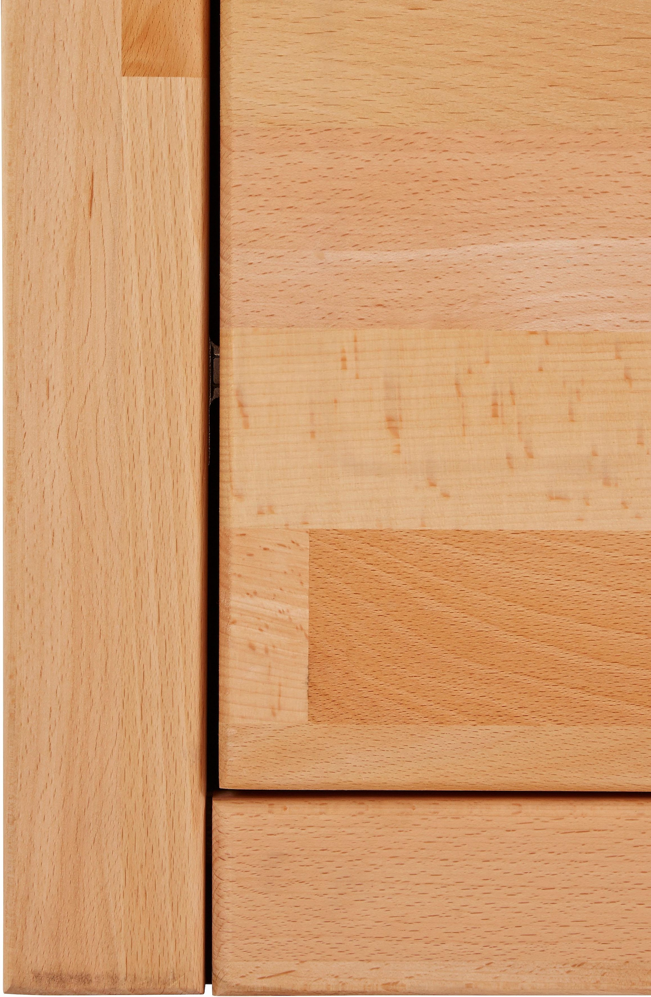 Home affaire Wohnwand »Ribe,Fronten Massivholz,Korpus Holzwekstoff,viel Stauraum«, (Set, 5 St.), Glaseinsatz aus gehärtetem Glas,Böden teilweise versetzbar