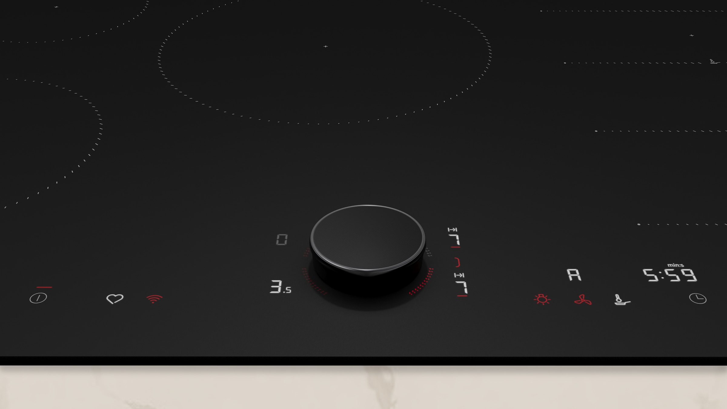 NEFF Induktions-Kochfeld »T68NUV4A0« Flex-Induktionskochfeld im Matt Black Design mit Twist Pad® Steuerung.
