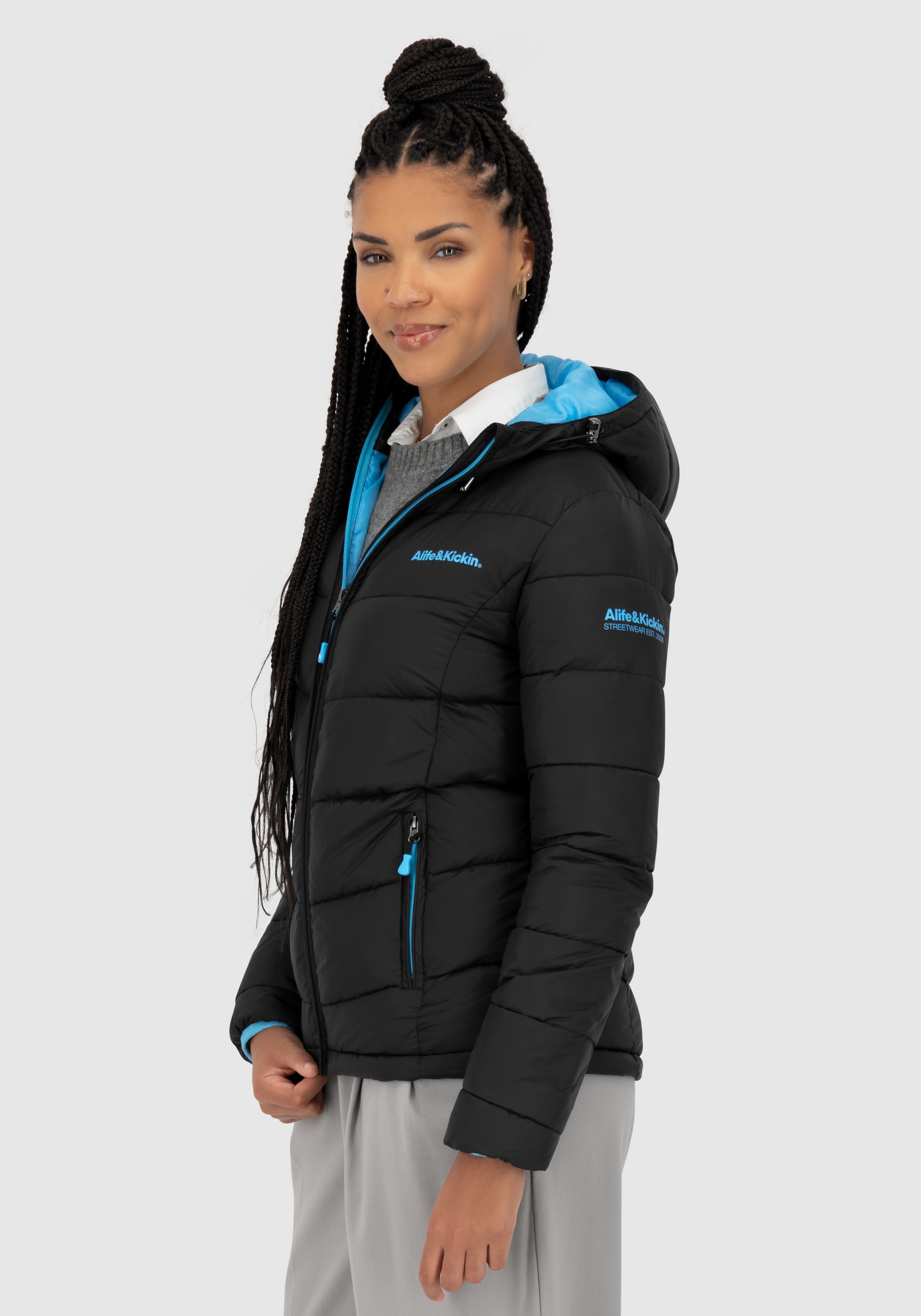 Alife & Kickin Steppjacke »AndriaAK« mit Kapuze leichte, taillierte Übergangsjacke mit breiter Steppung und Kapuze