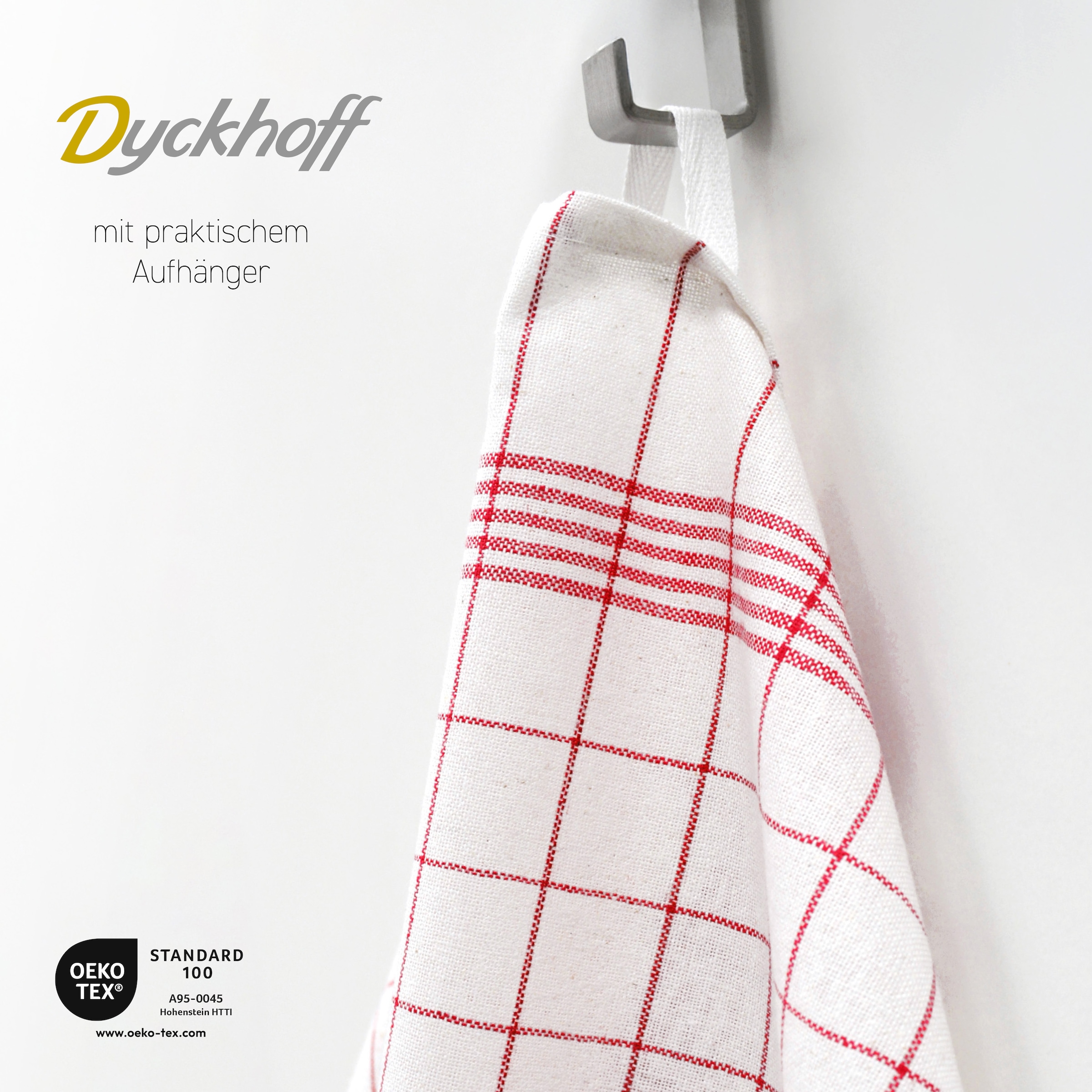 Dyckhoff Geschirrtuch »KARO / Halbleinen - 50x70 cm«, (Set, 10 tlg.)