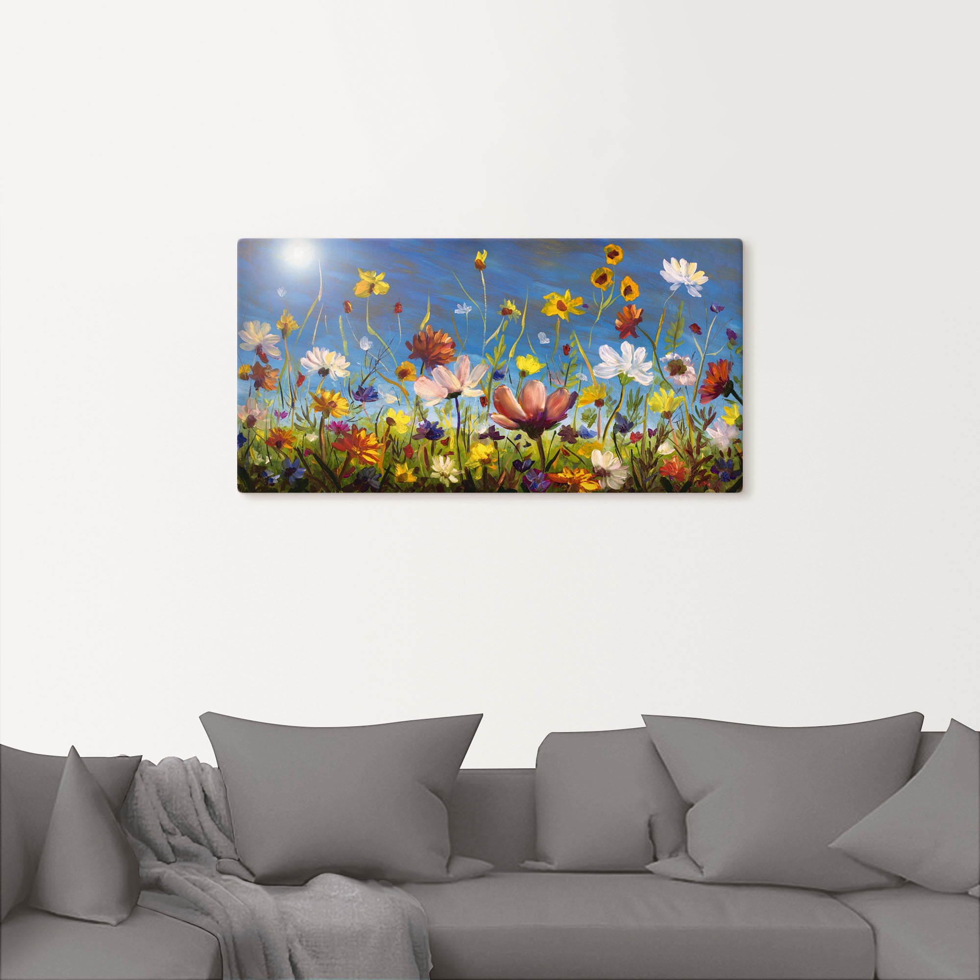 Artland "Wildblumenwiese blauer Himmel" Blumenwiese 1 Stk. tlg. als Leinwan günstig online kaufen