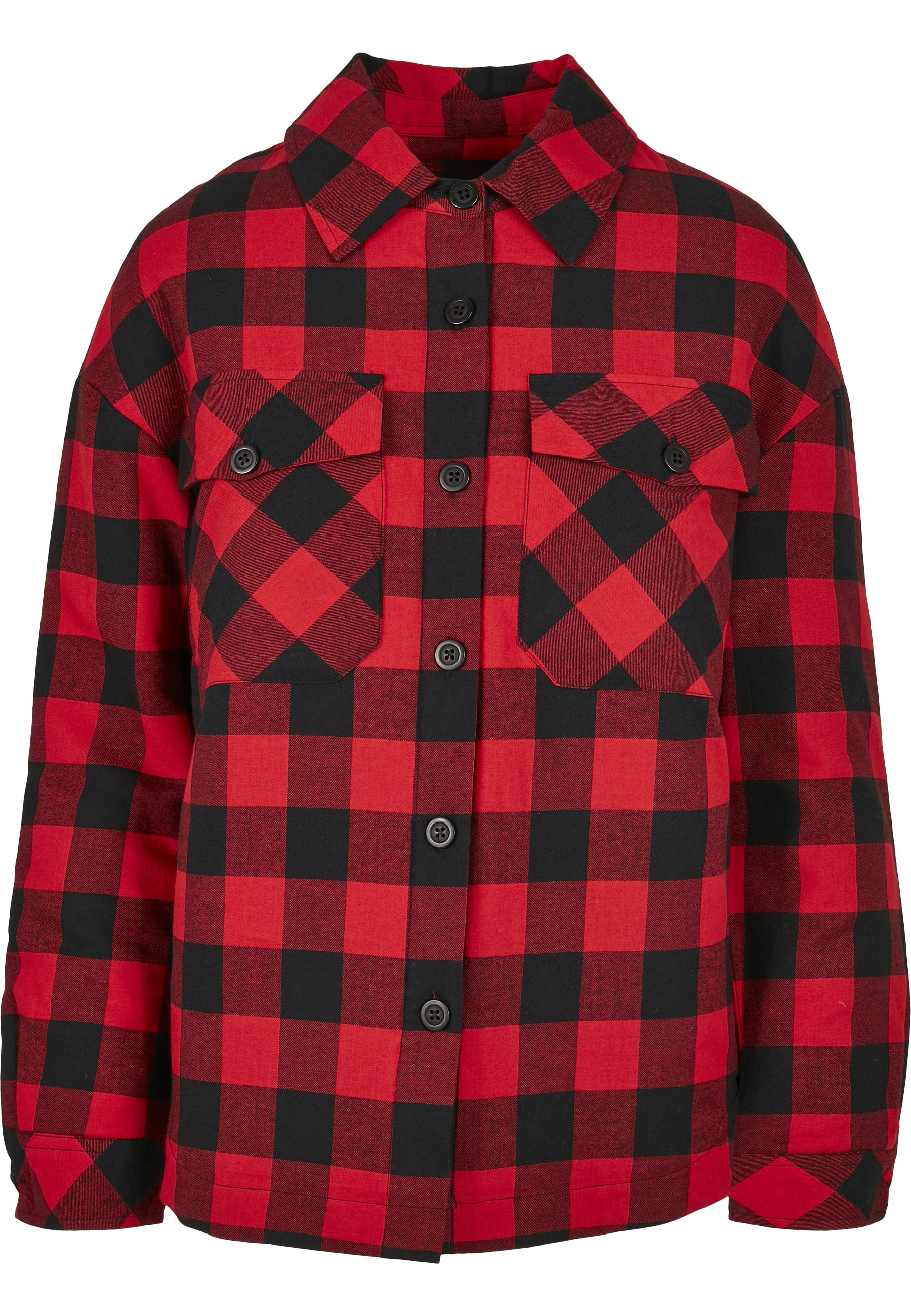 URBAN CLASSICS Langmantel "Urban Classics Damen Ladies Flanell Padded Overshirt"