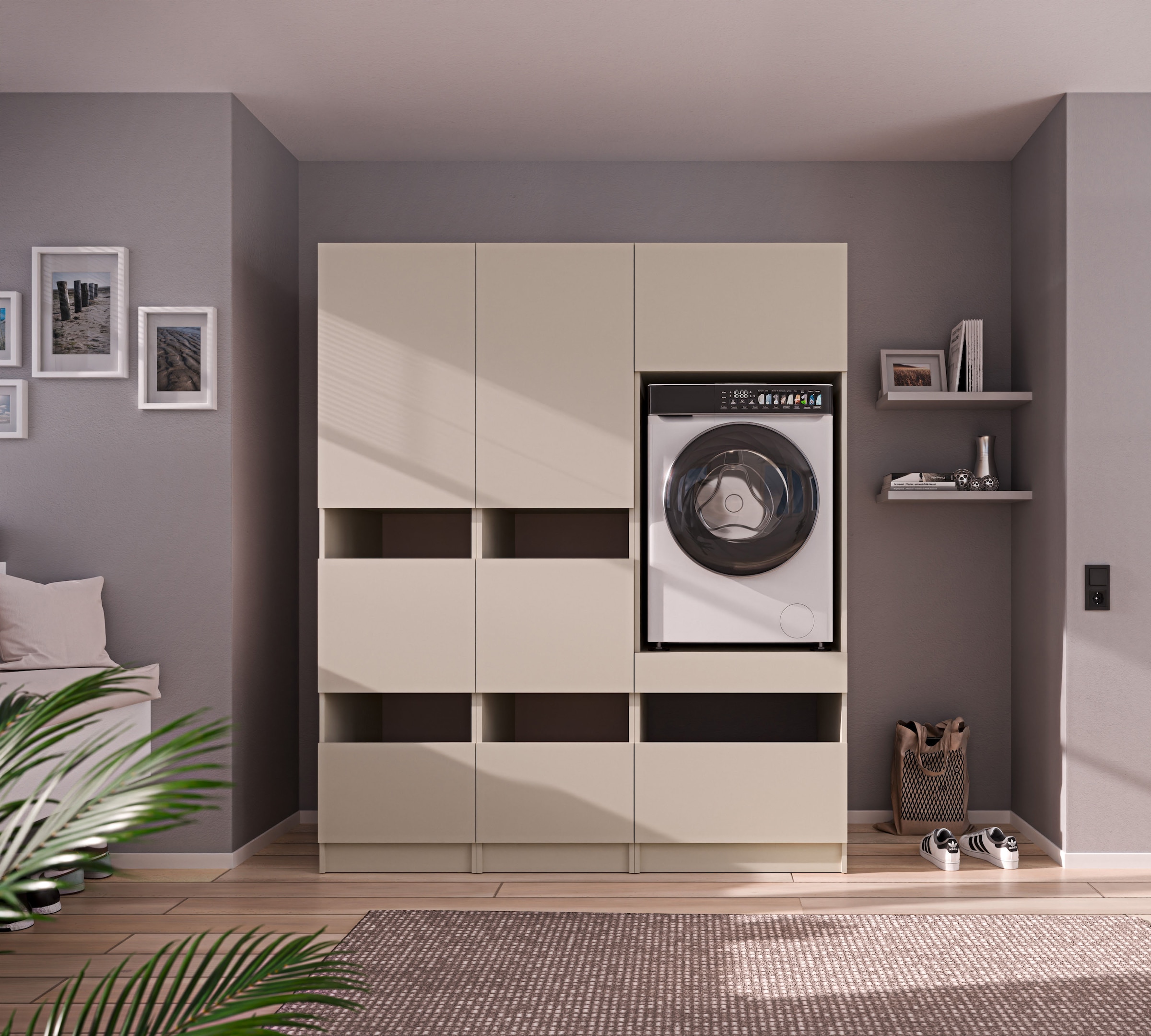 BASIC by Balculina Mehrzweckschrank-Set »Washhome B/T/H 168x68x200 cm« 3 Stk. tlg.