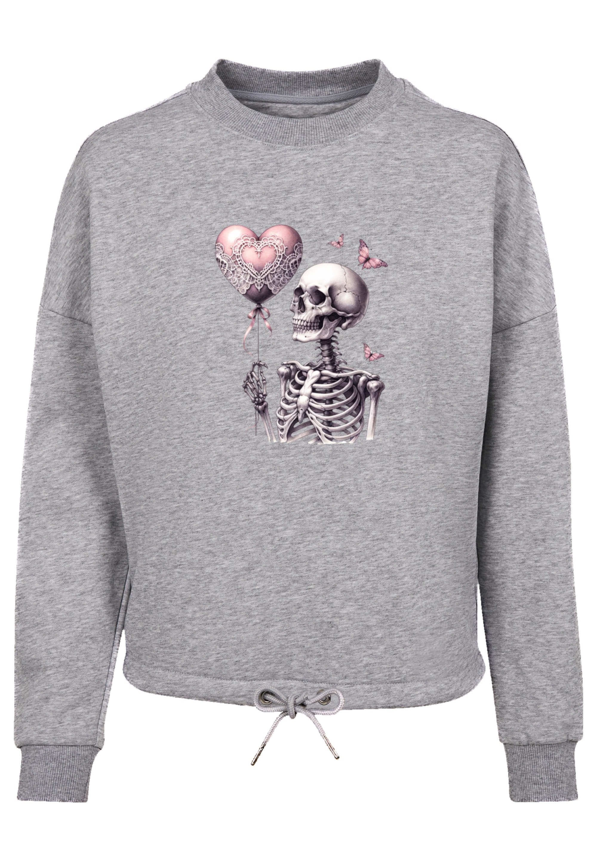 F4NT4STIC Sweatshirt »Skelett hält Herzballon«, Premium Qualität