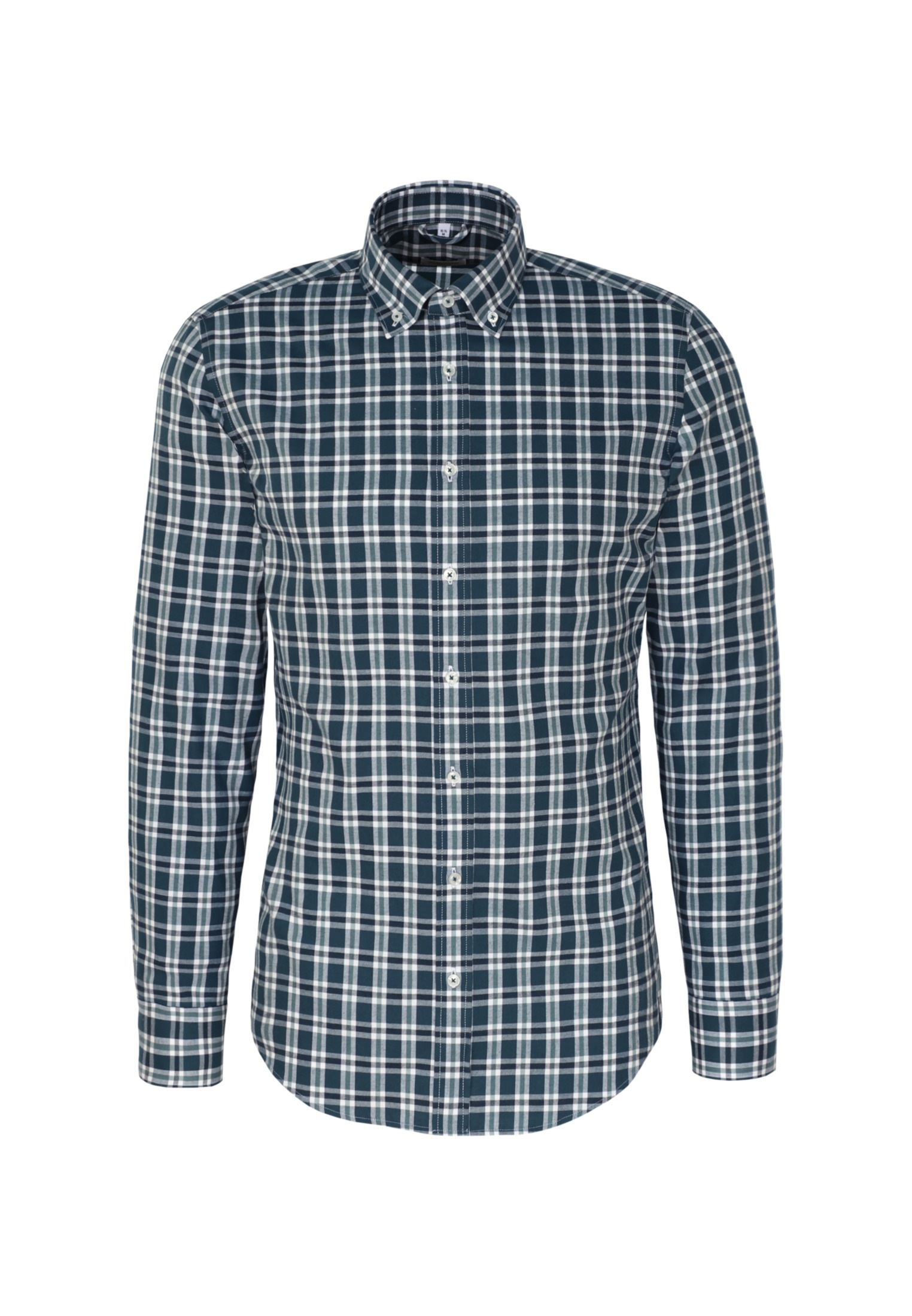 seidensticker Flanellhemd »Slim«, Slim Langarm Button-Down-Kragen Karo