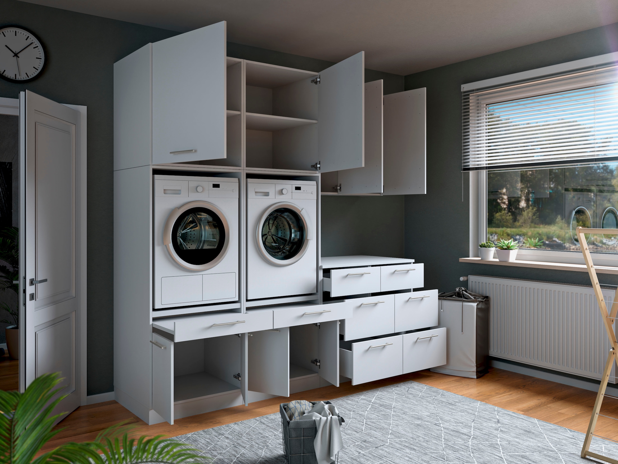 Laundreezy Mehrzweckschrank-Set »Laundreezy, 8-tlg. Mehrzweckschrank-Set B/H/T 238/238/68 cm« 8 Stk. tlg.